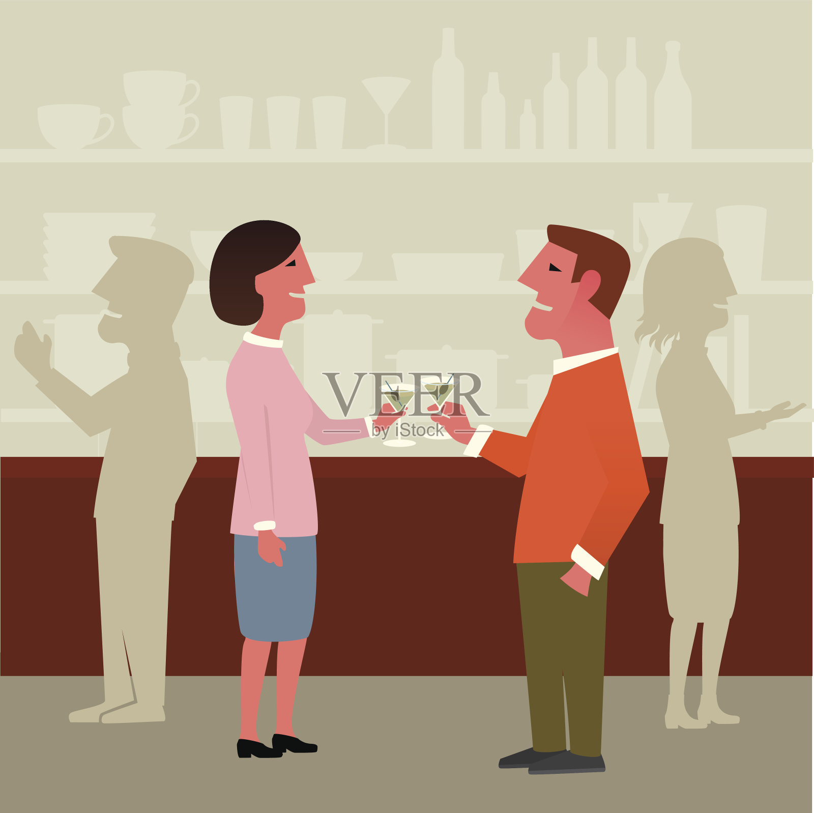 周五的鸡尾酒插画图片素材