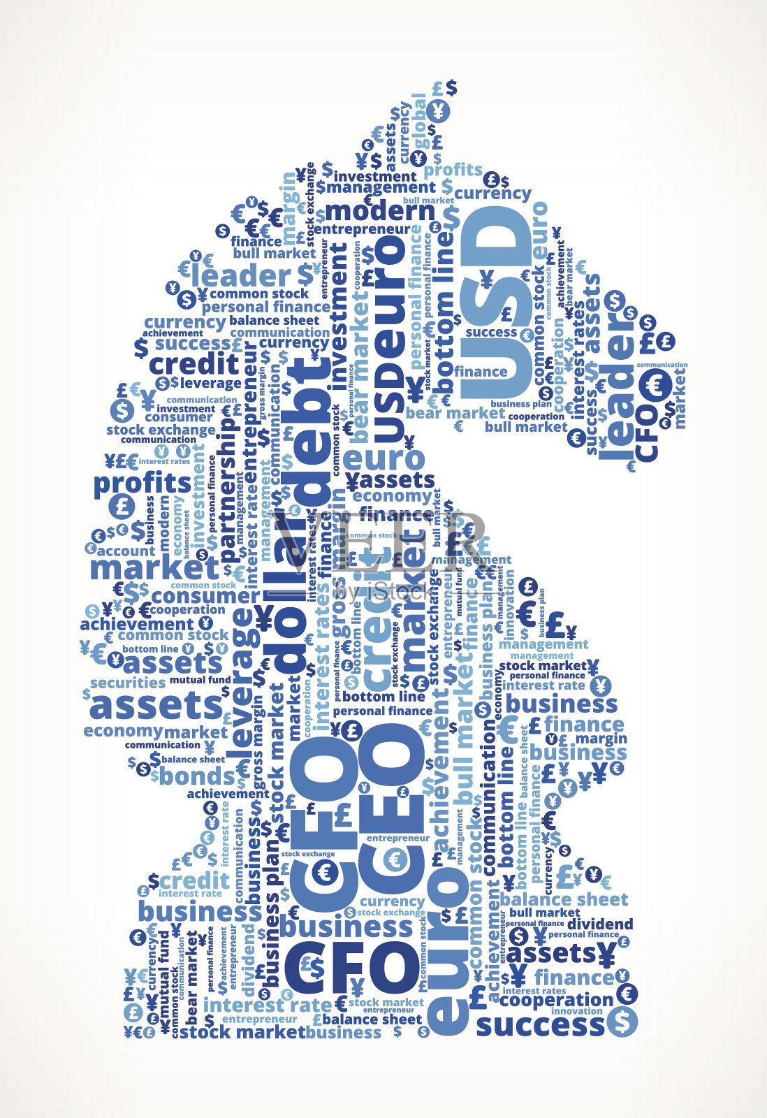 国际象棋骑士商业和金融词汇云插画图片素材