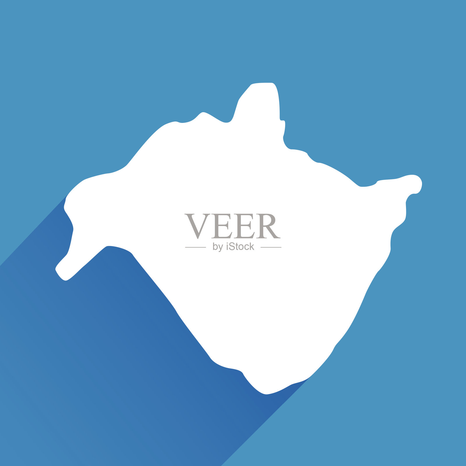 蓝色新不伦瑞克地图图标插画图片素材