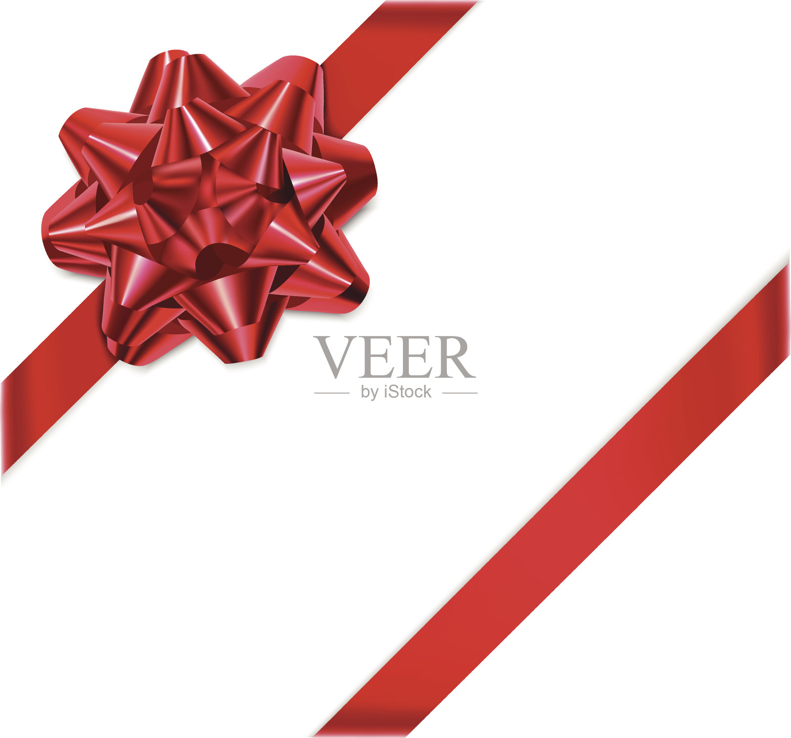 节日丝带和红蝴蝶结设计元素图片
