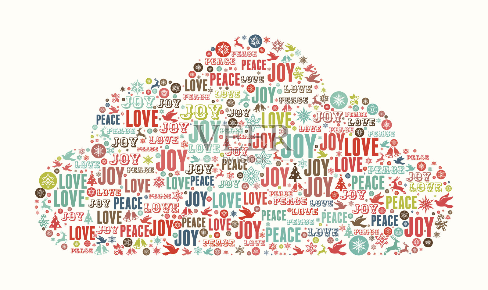 云假日圣诞背景图案插画图片素材