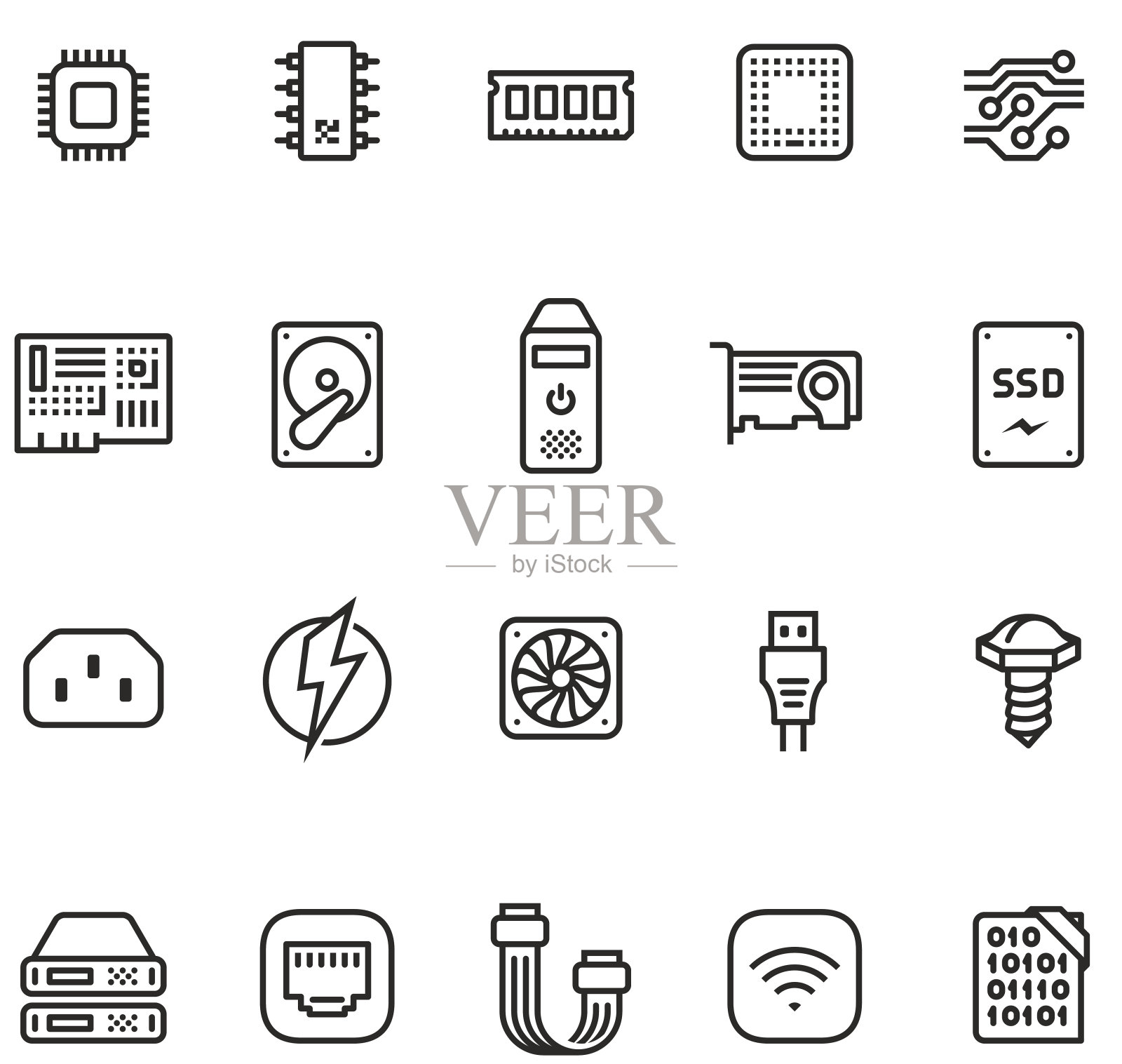 硬件图标设置- Unico PRO 2pt笔划图标素材