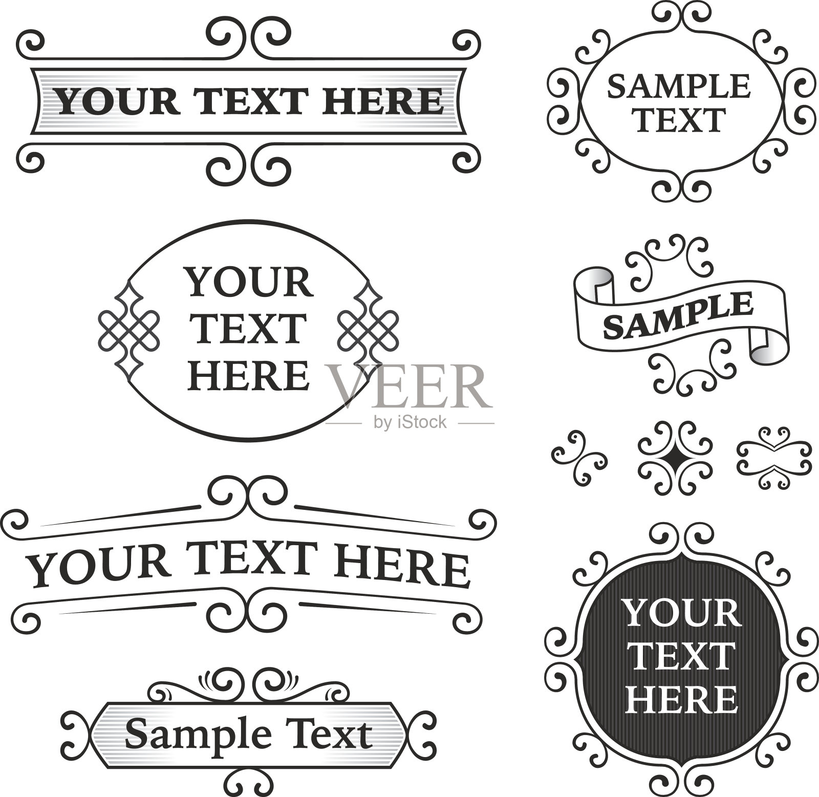 标签，框架和横幅插画图片素材