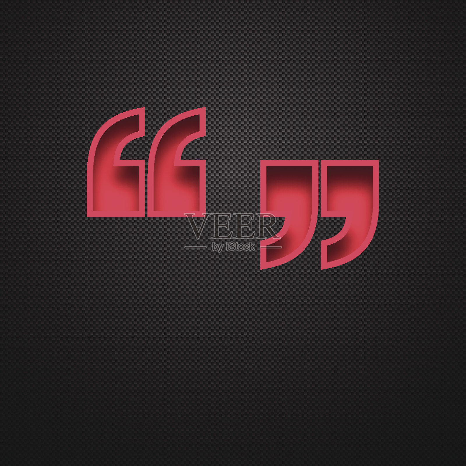 引号符号'。碳纤维背景上的红色符号插画图片素材