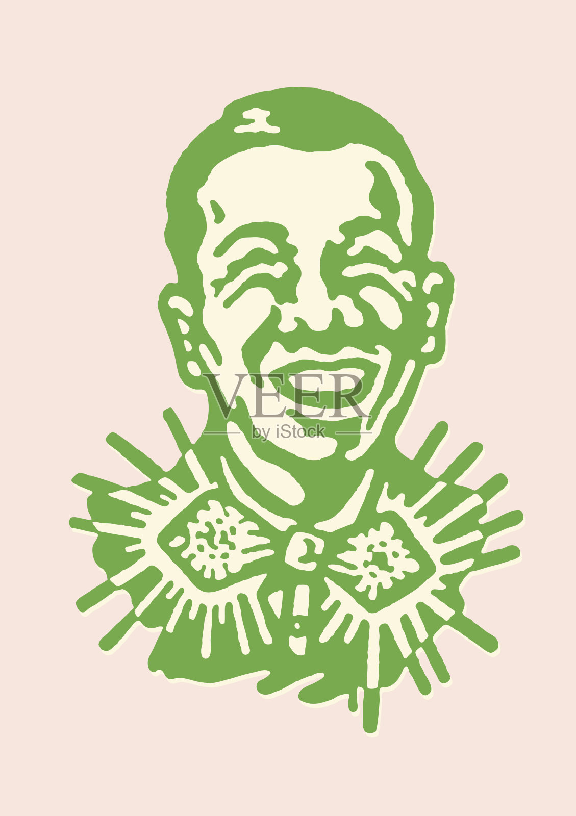 带着闪亮领结的微笑男人插画图片素材