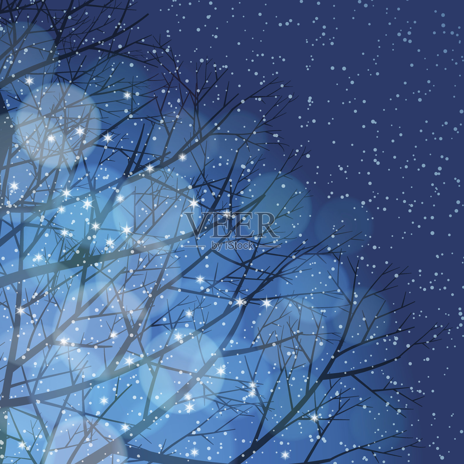 冬季背景[照明和雪]插画图片素材