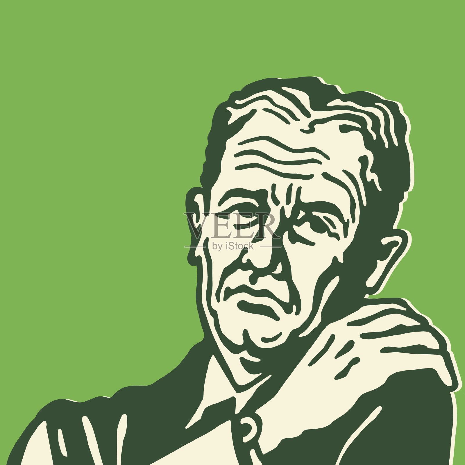 挽着肩膀的不幸男人插画图片素材