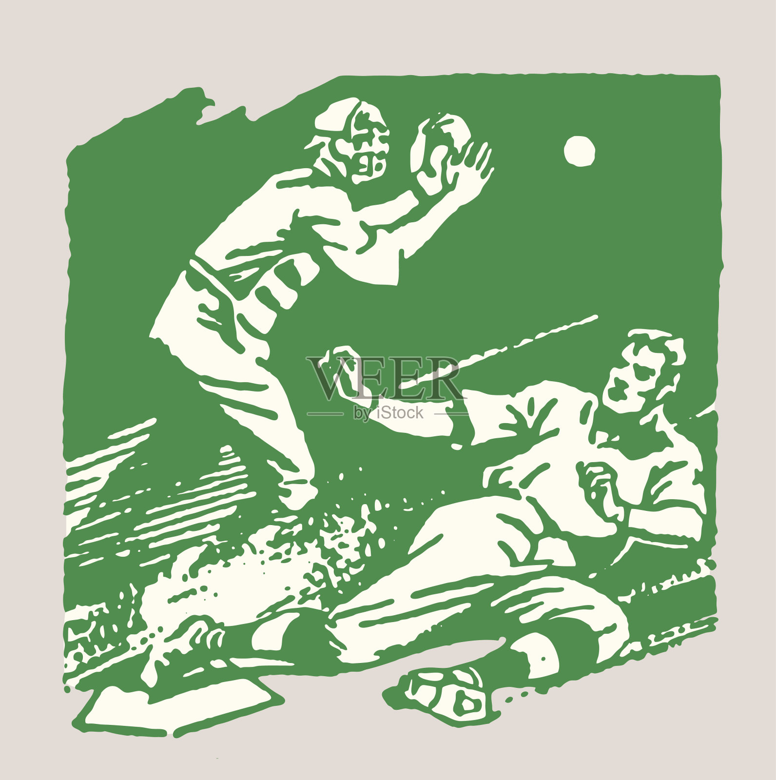 当接球手等待接球时，跑者滑进了家插画图片素材