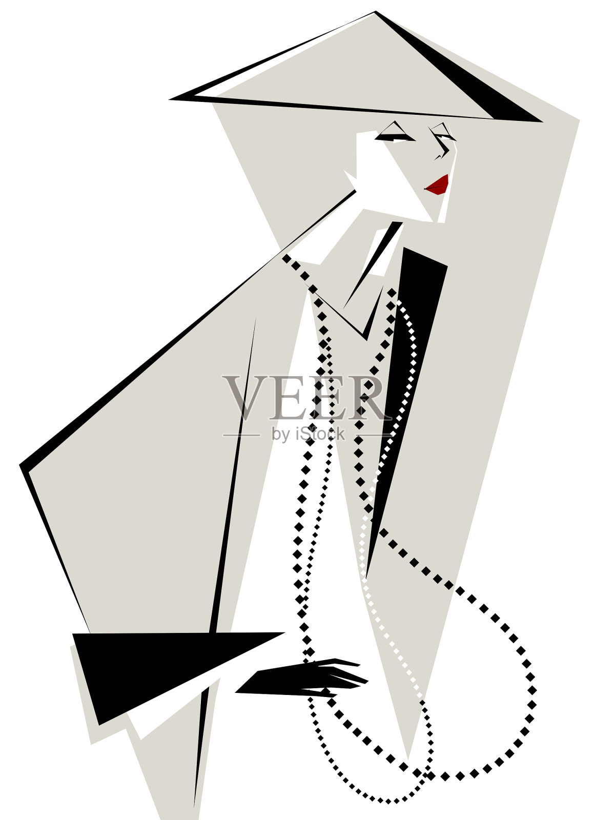 戴珍珠项链的女人设计元素图片