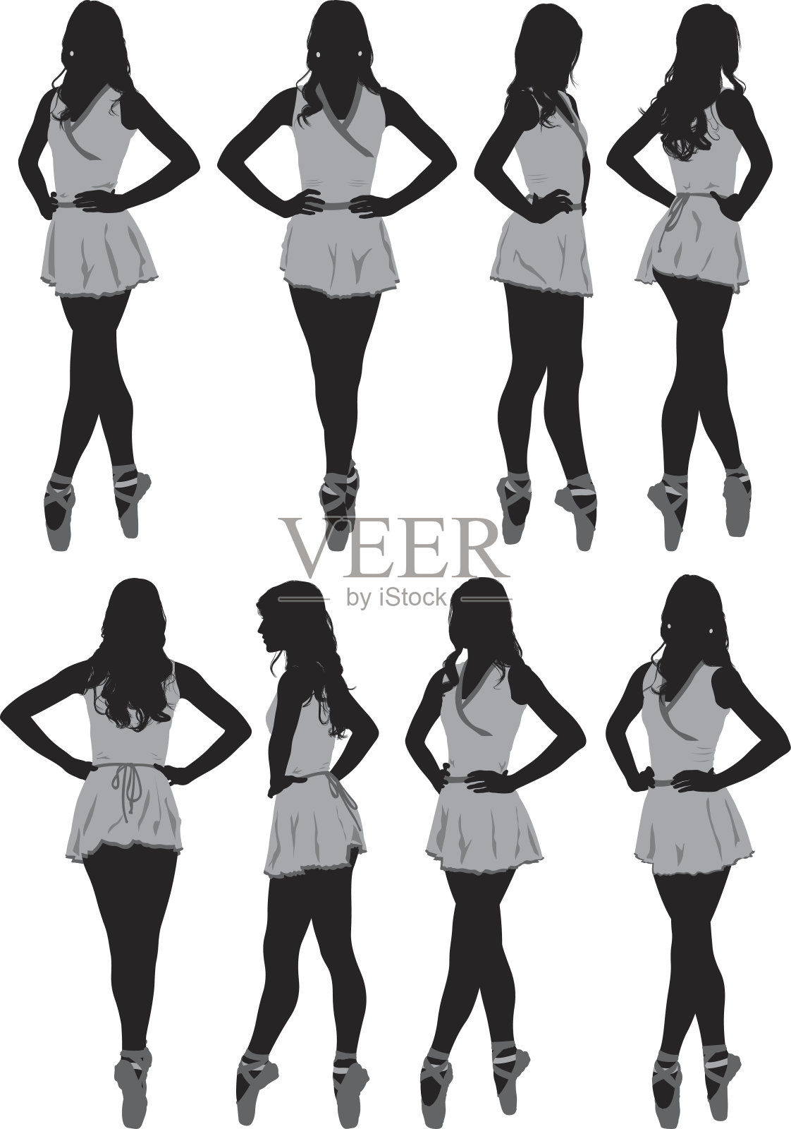 对芭蕾舞者的各种看法插画图片素材