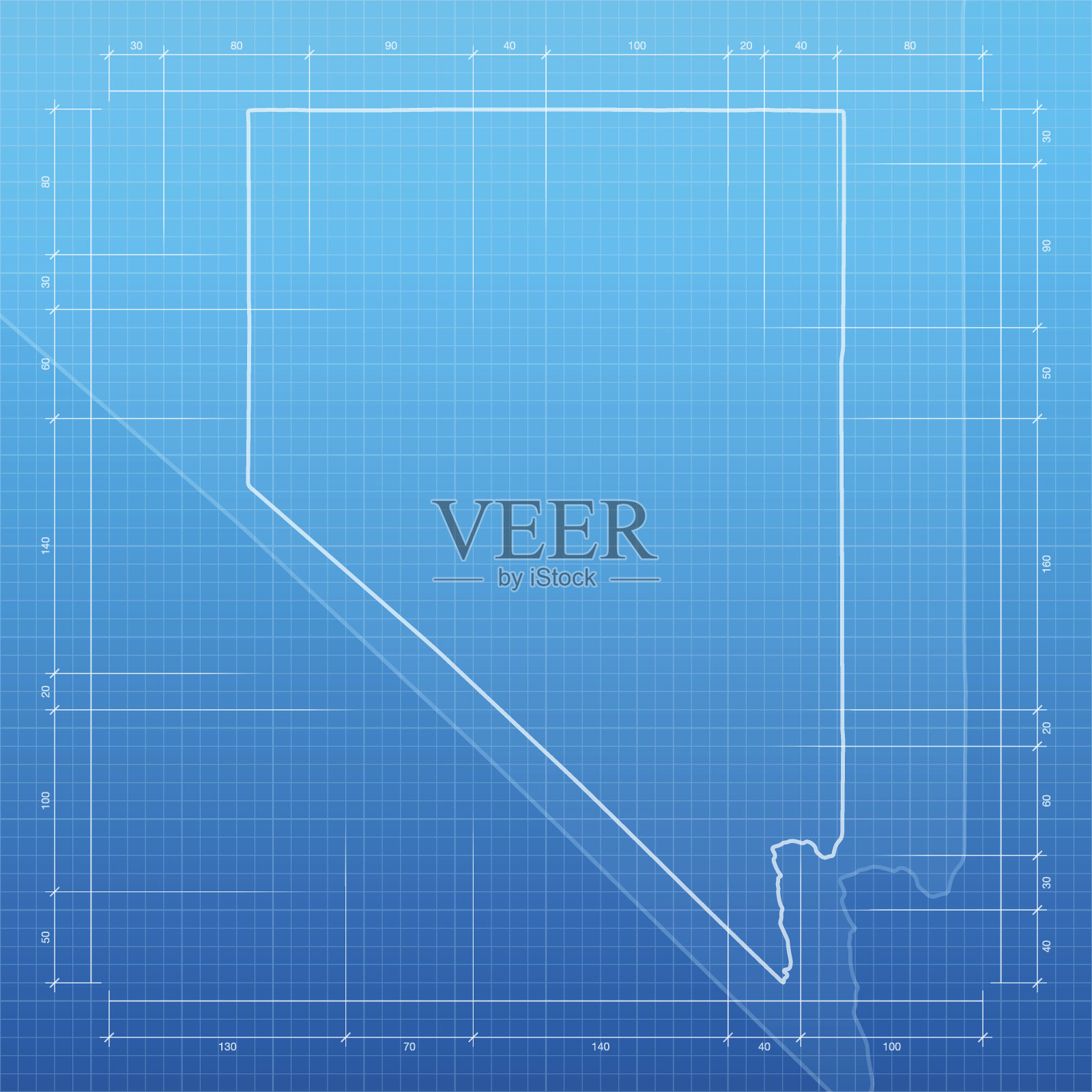 内华达地图上的蓝图背景插画图片素材