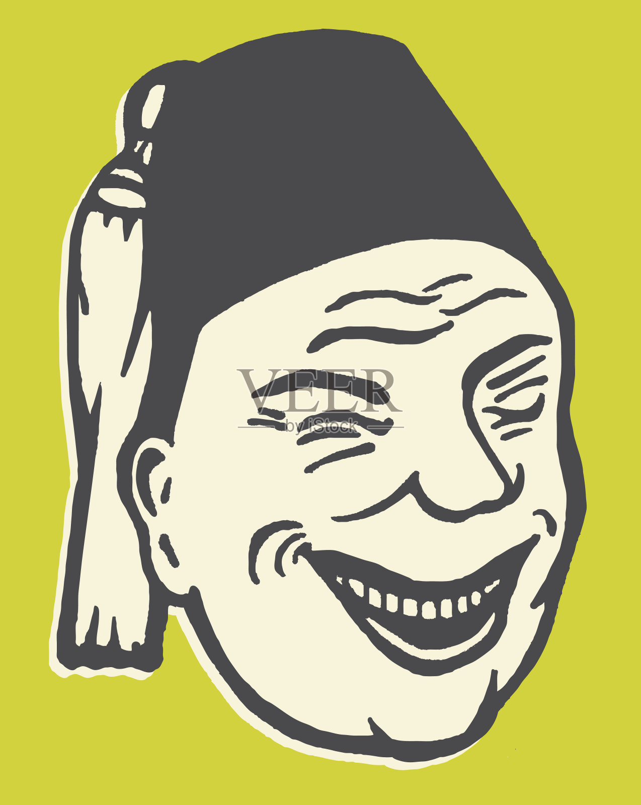 戴非斯帽的微笑男人插画图片素材