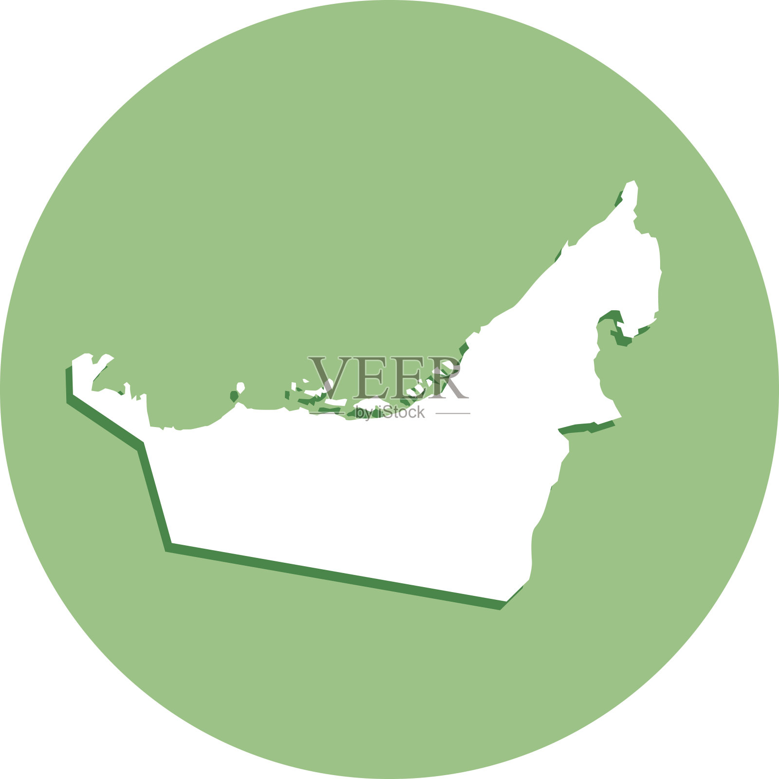 阿拉伯联合酋长国圆形地图图标插画图片素材