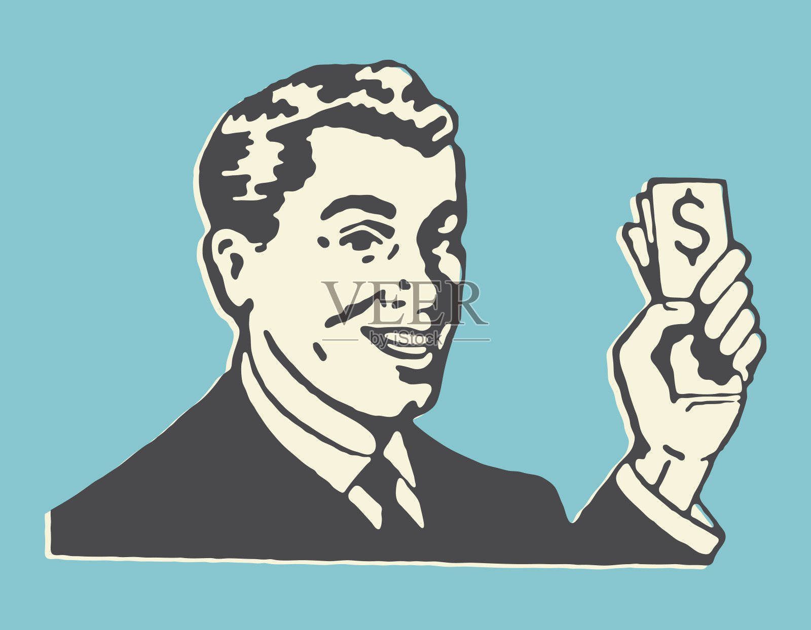 人拿着钱插画图片素材