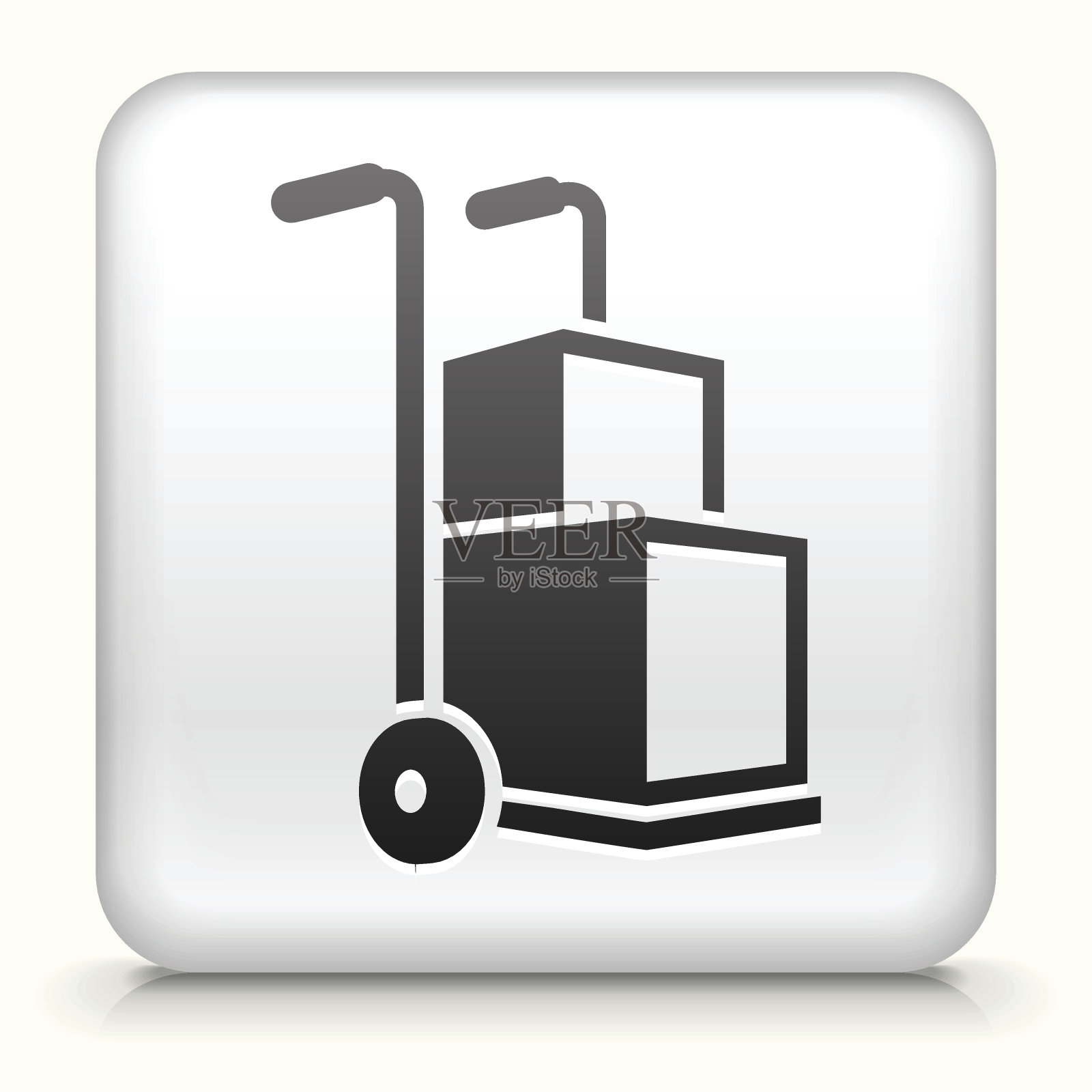 方形按钮与盒子装运插画图片素材