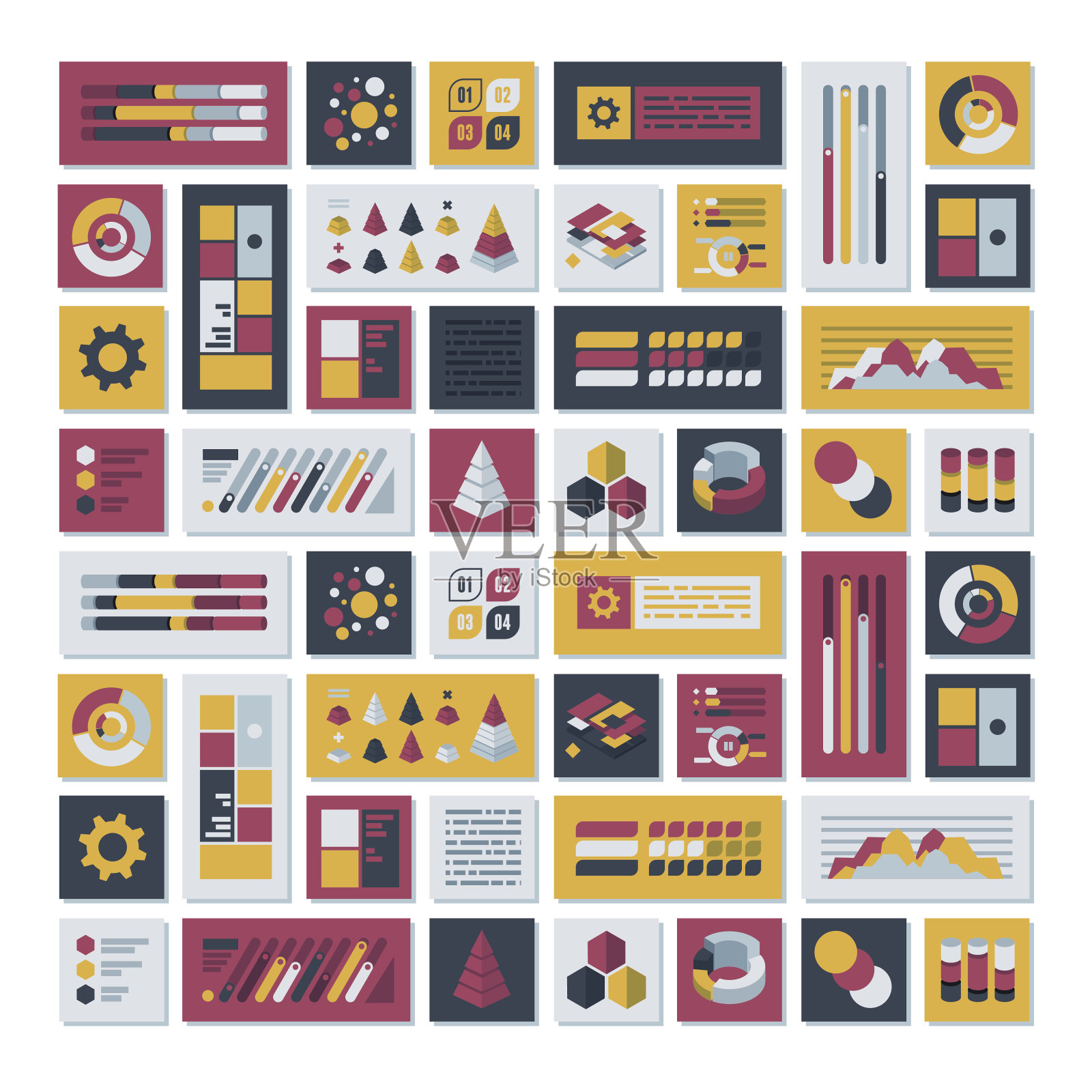 信息图平面设计集插画图片素材