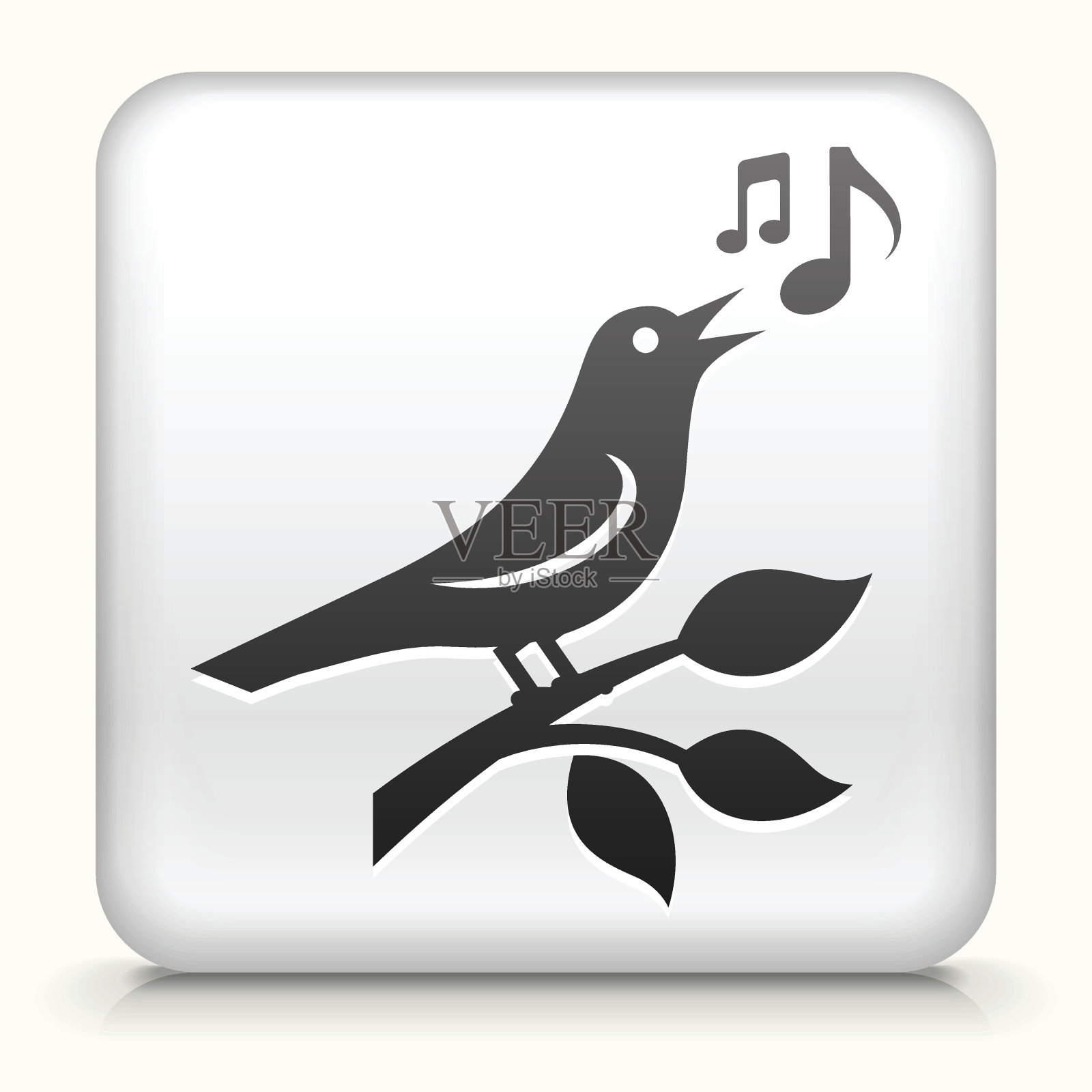 方形按钮与鸟类版税免费矢量艺术插画图片素材