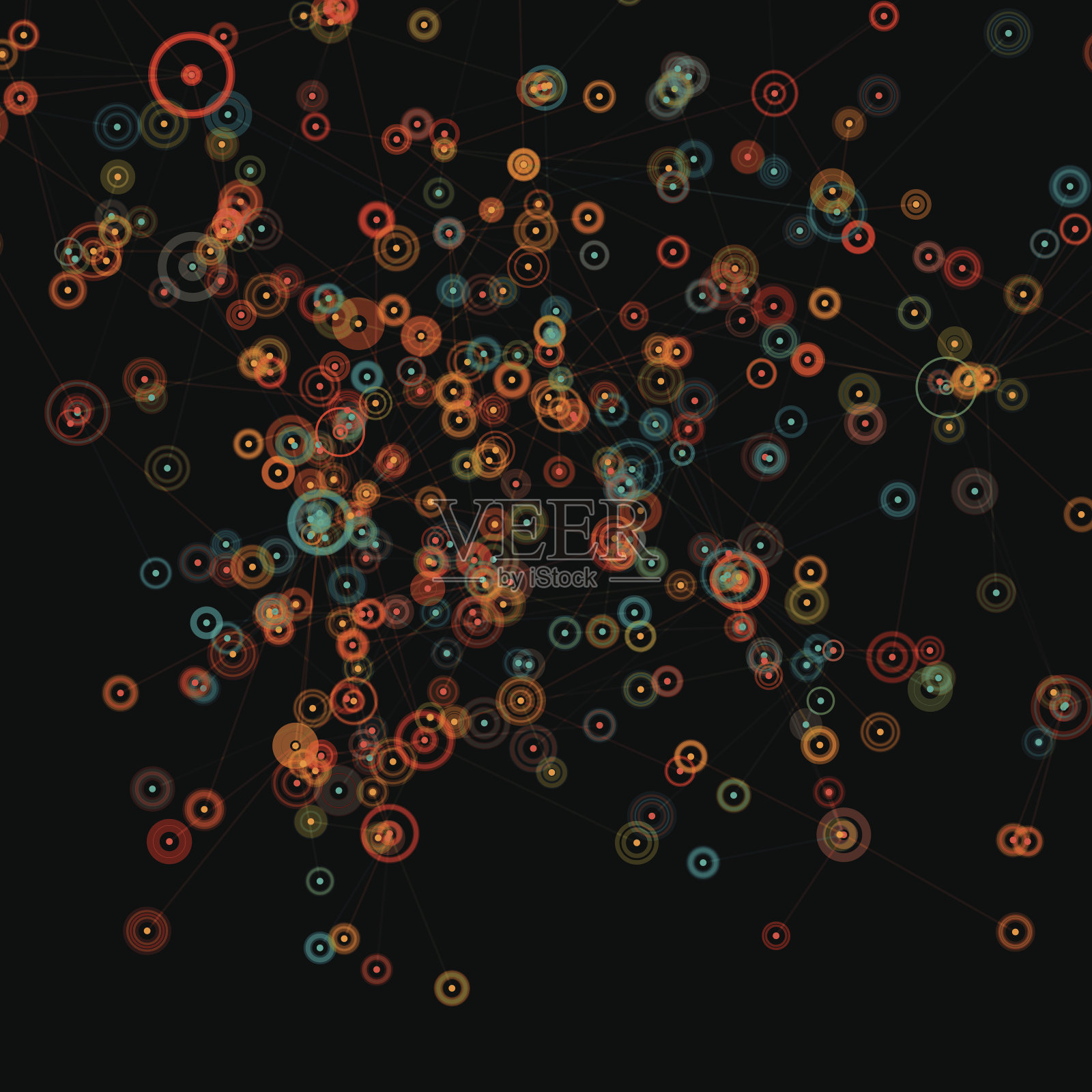 橙色数字分支模式插画图片素材