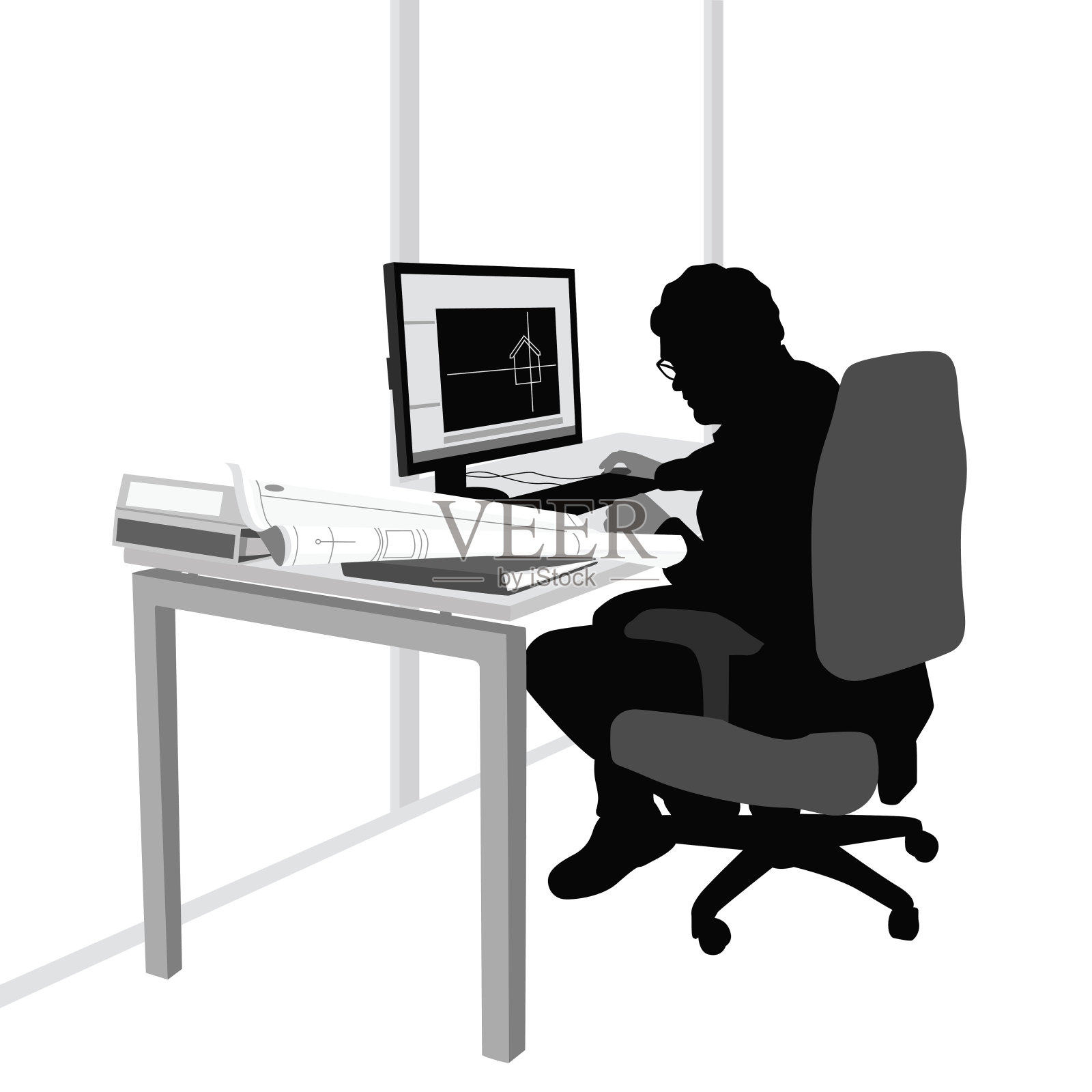 建筑技术人员插画图片素材