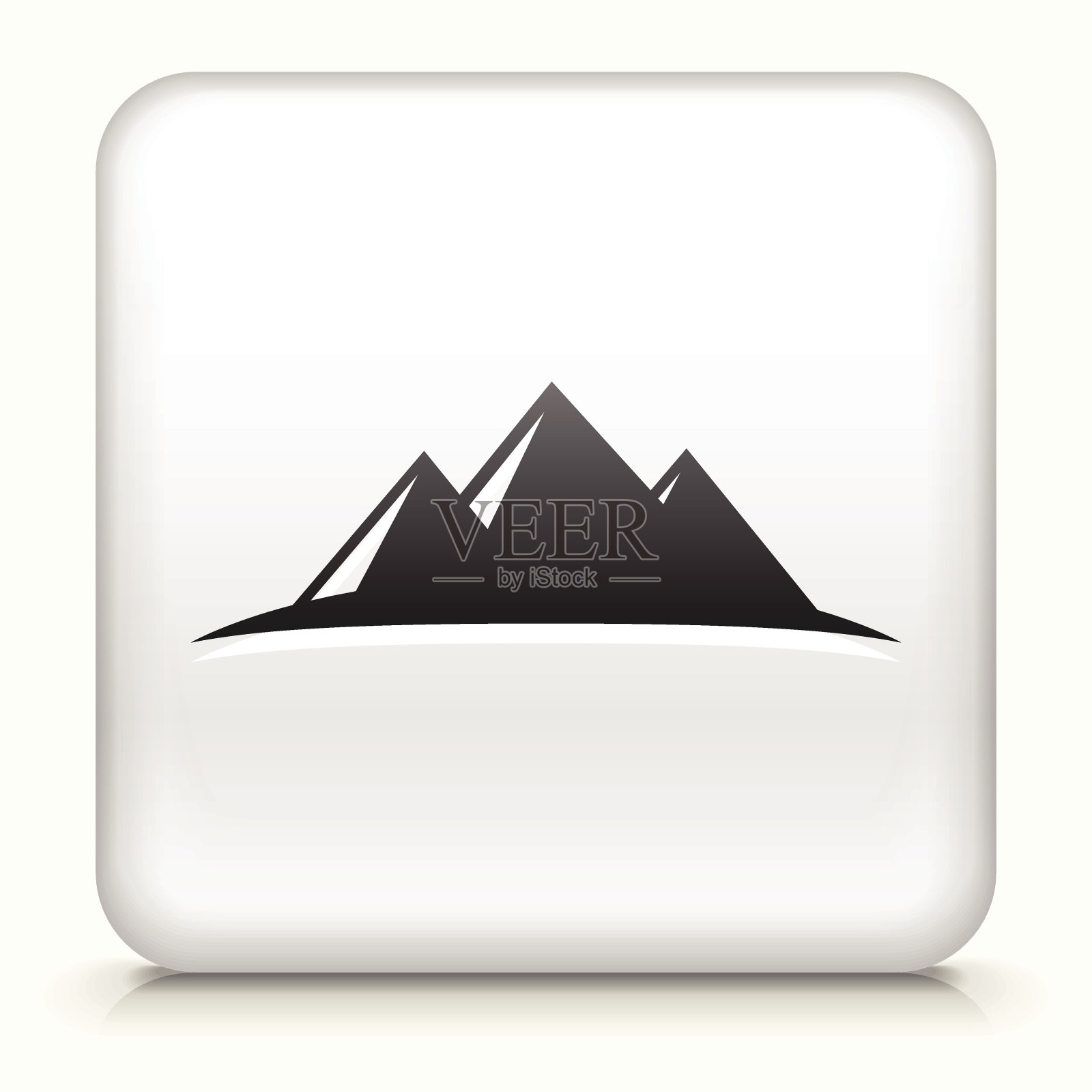 方形按钮与山免版税矢量艺术插画图片素材