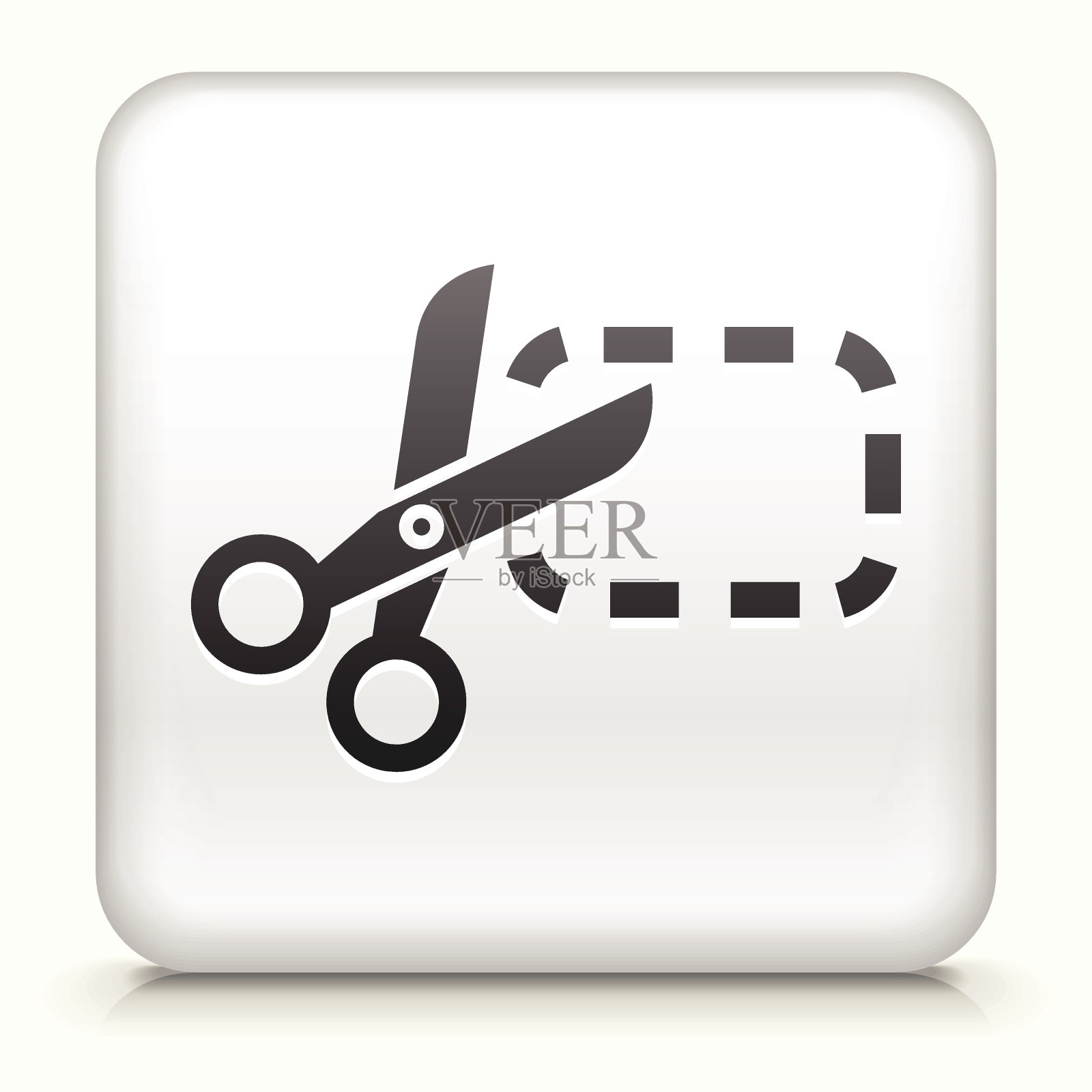 方形按钮与优惠券切割插画图片素材