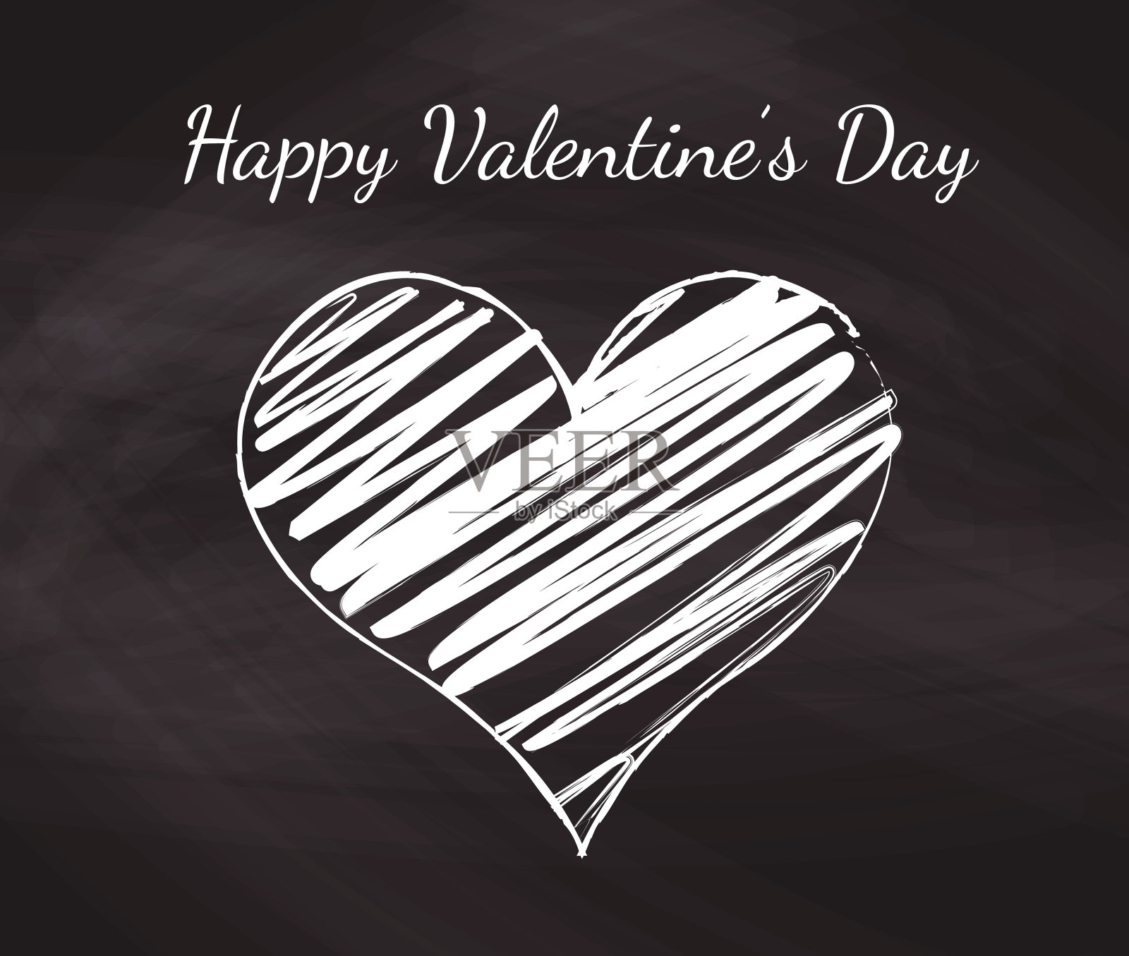 粉笔心在黑板上插画图片素材