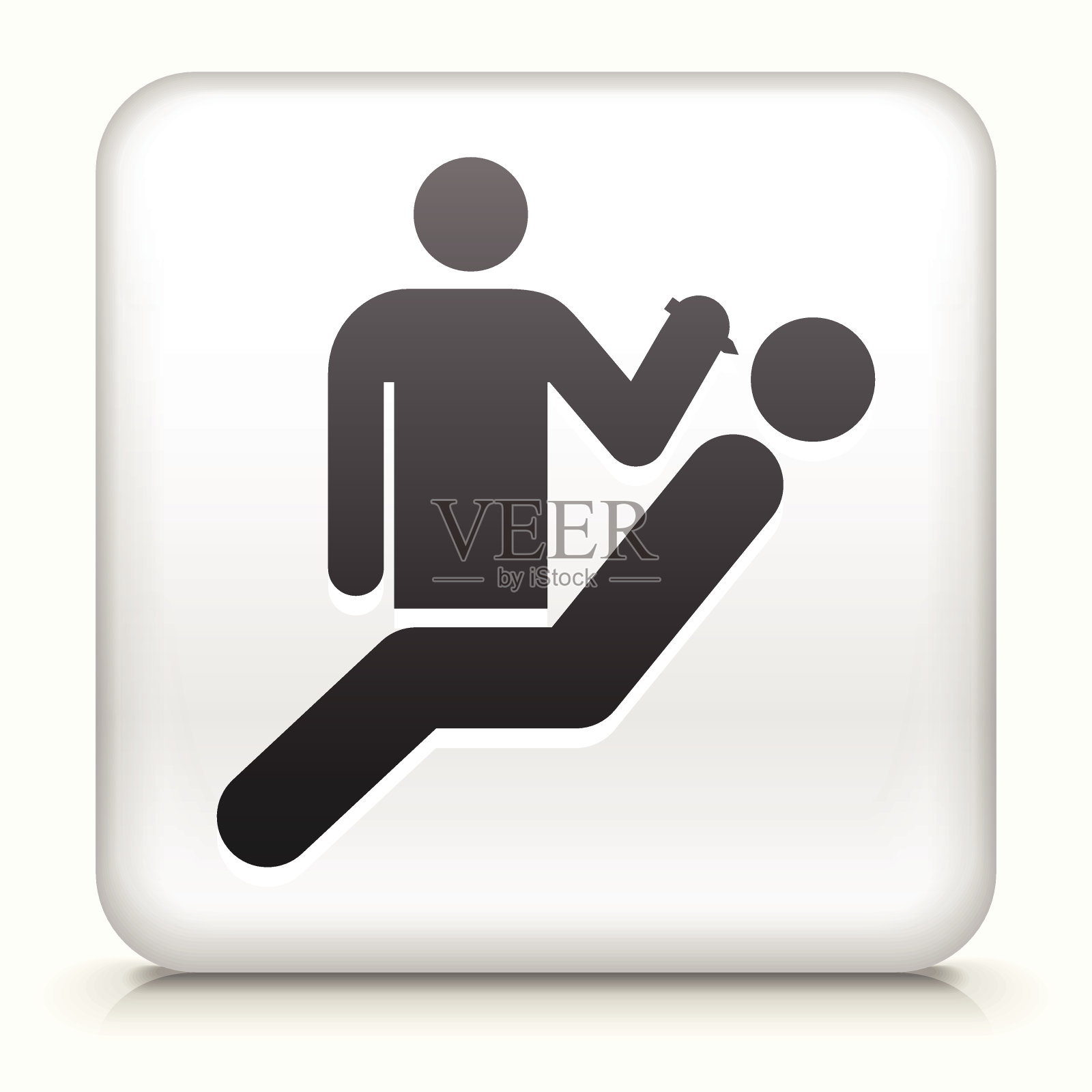 白色方形按钮与牙医和病人图标插画图片素材