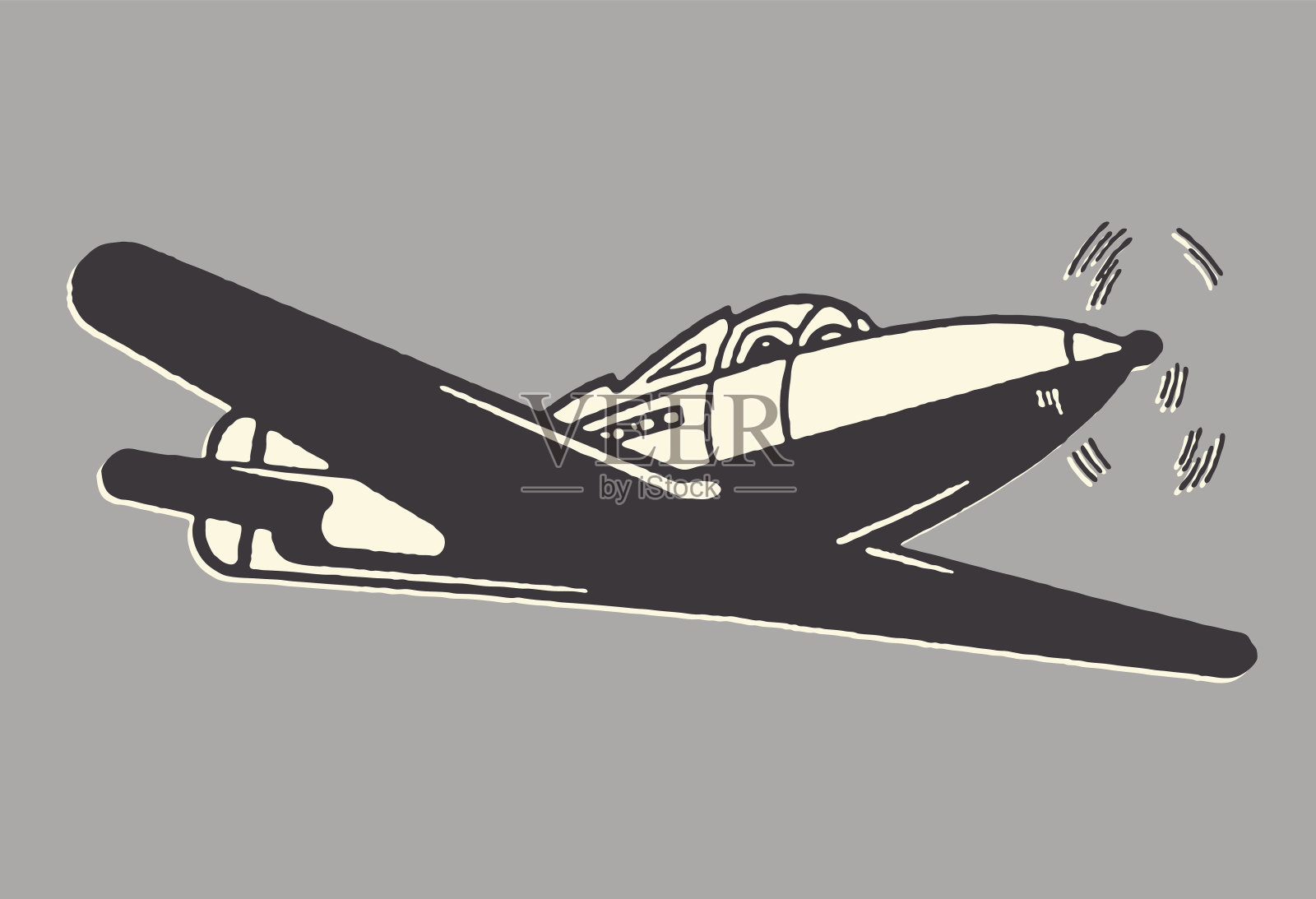 螺旋桨飞机插画图片素材