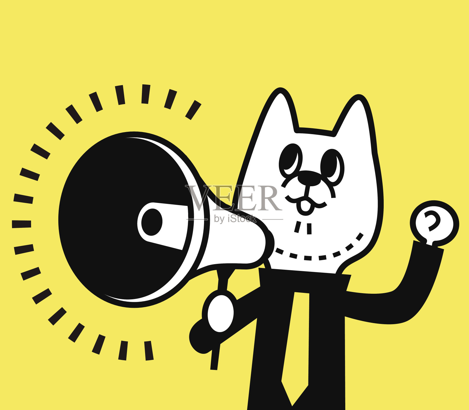 商业狗用扩音器宣布插画图片素材