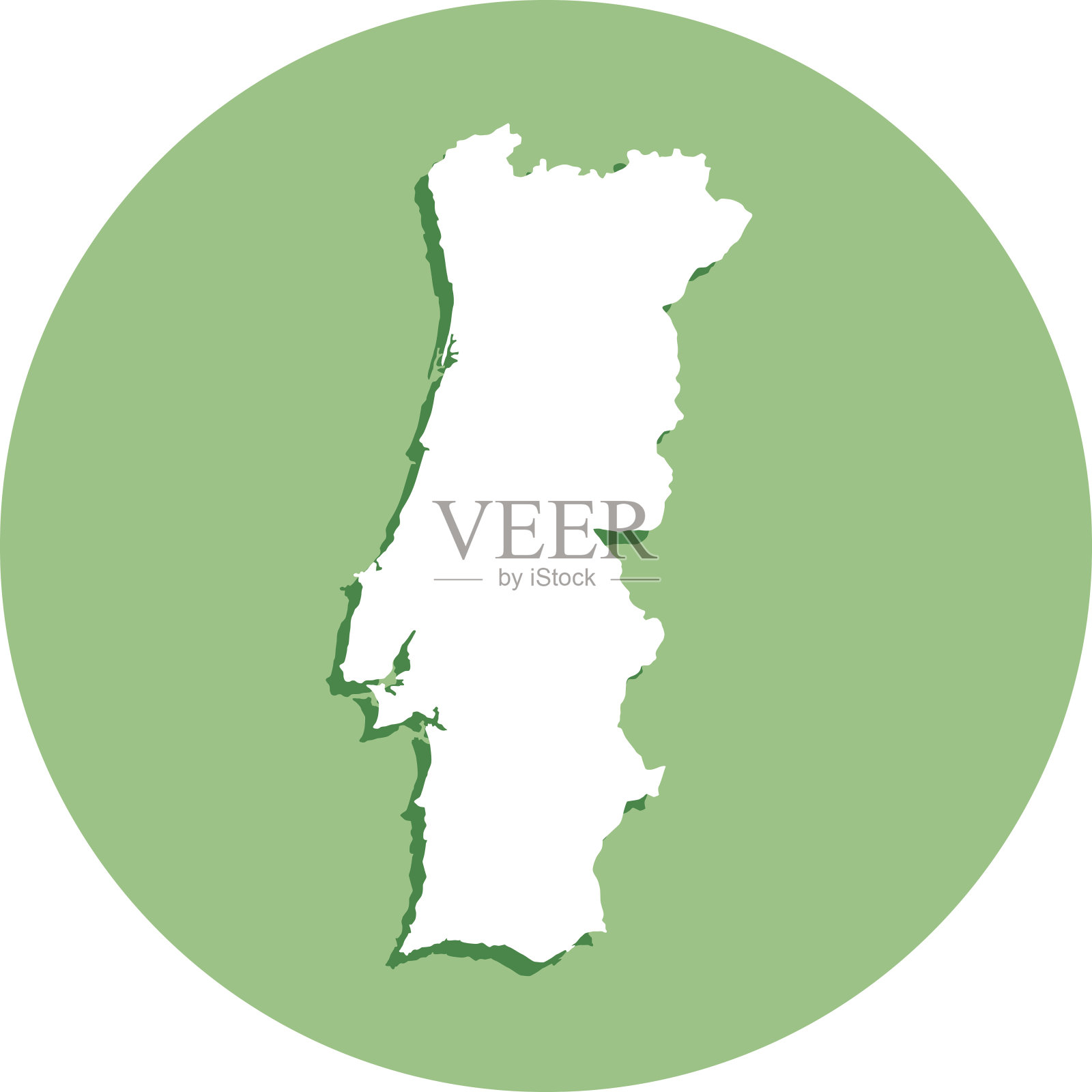 葡萄牙圆形地图图标插画图片素材