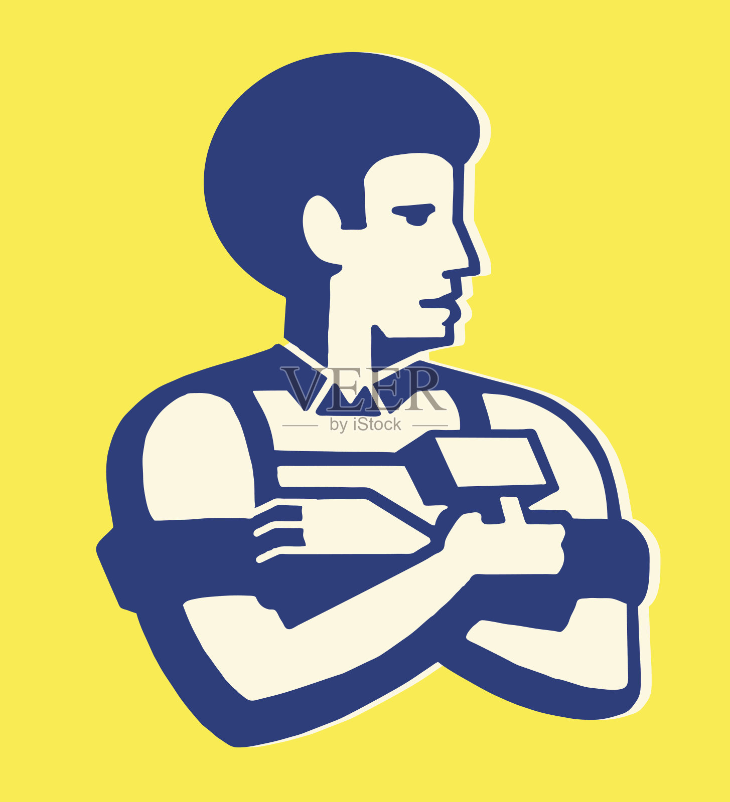 男人拿着锤插画图片素材