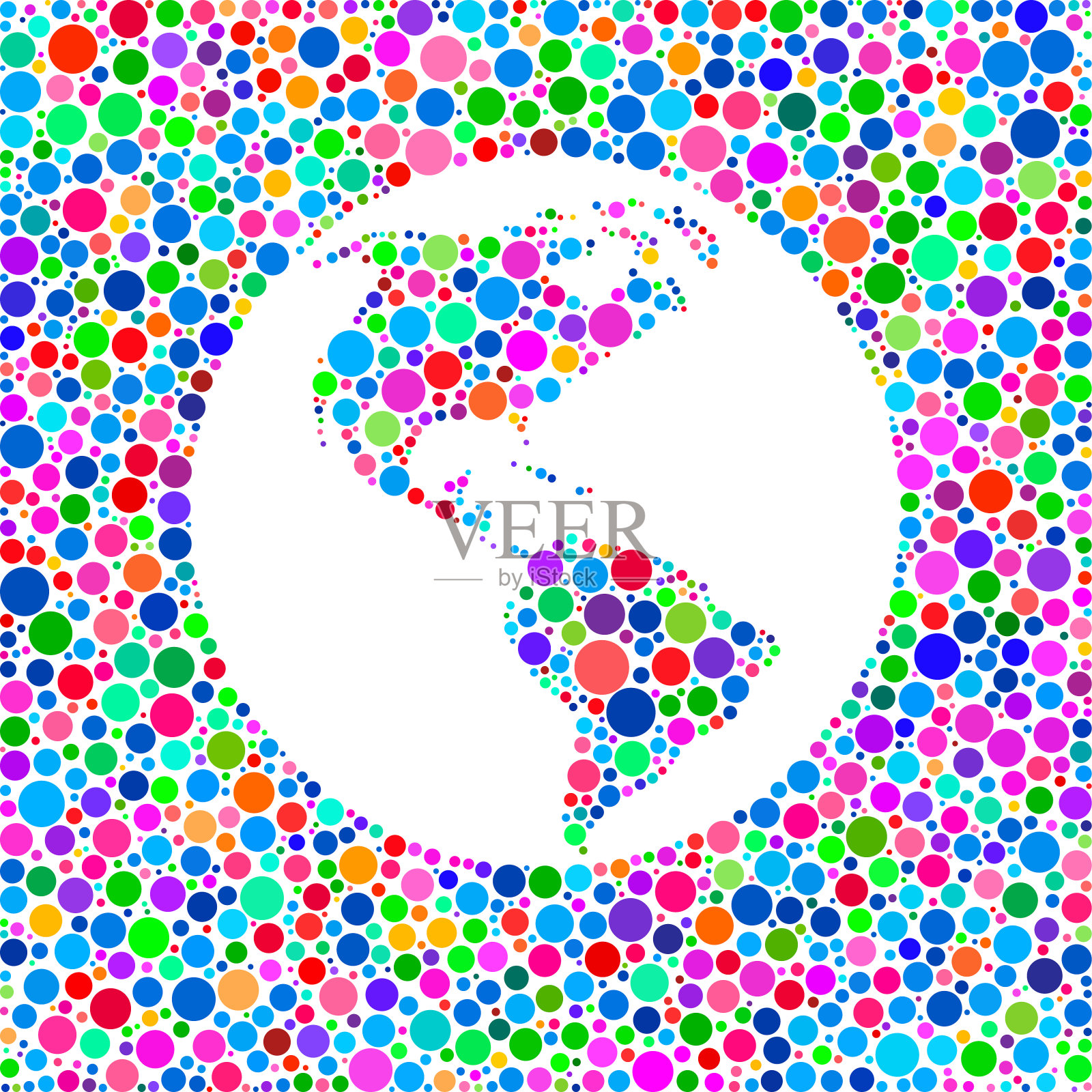 行星地球图标上的彩色圆圈背景图案插画图片素材