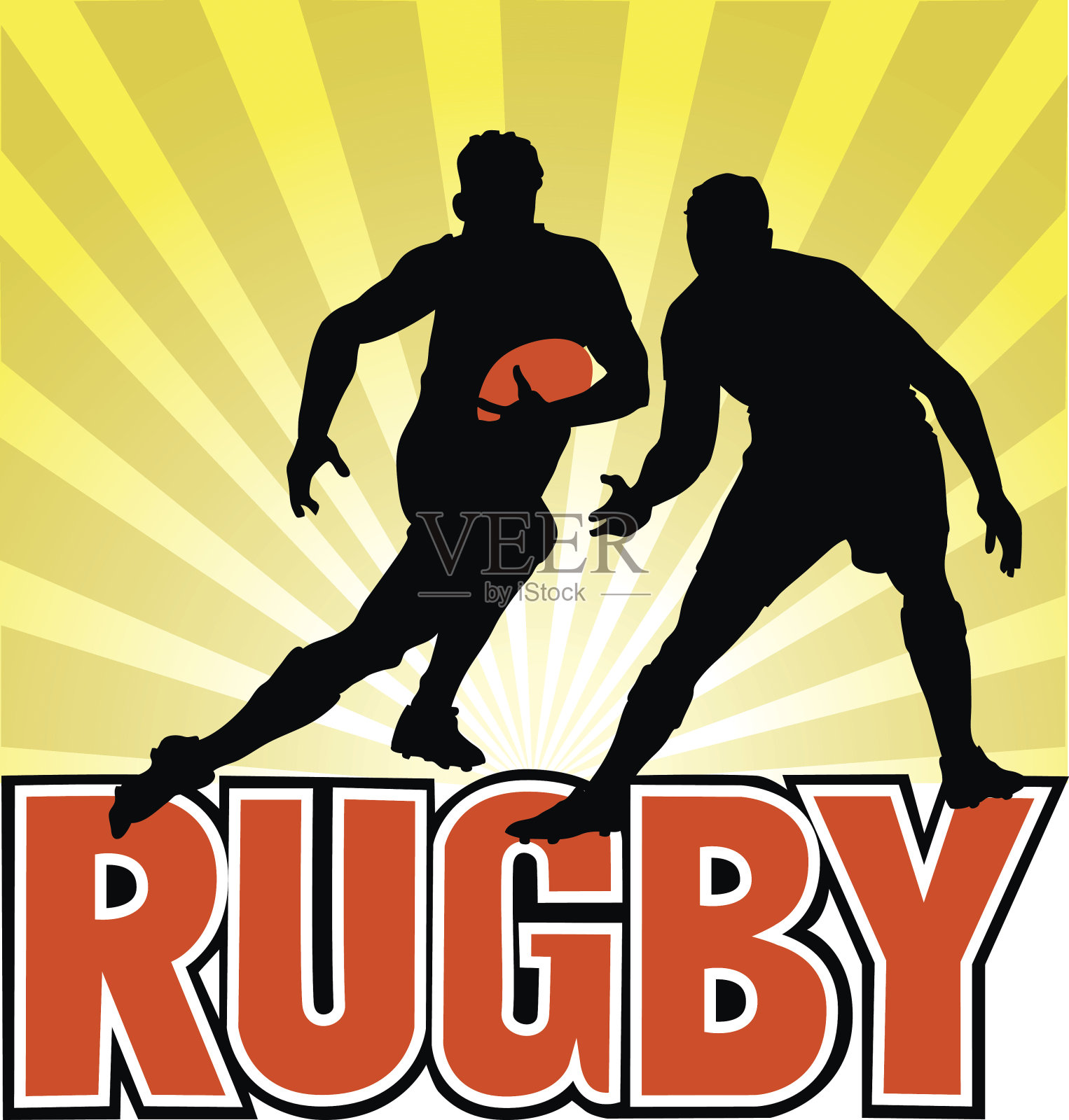 橄榄球4轮廓插画图片素材