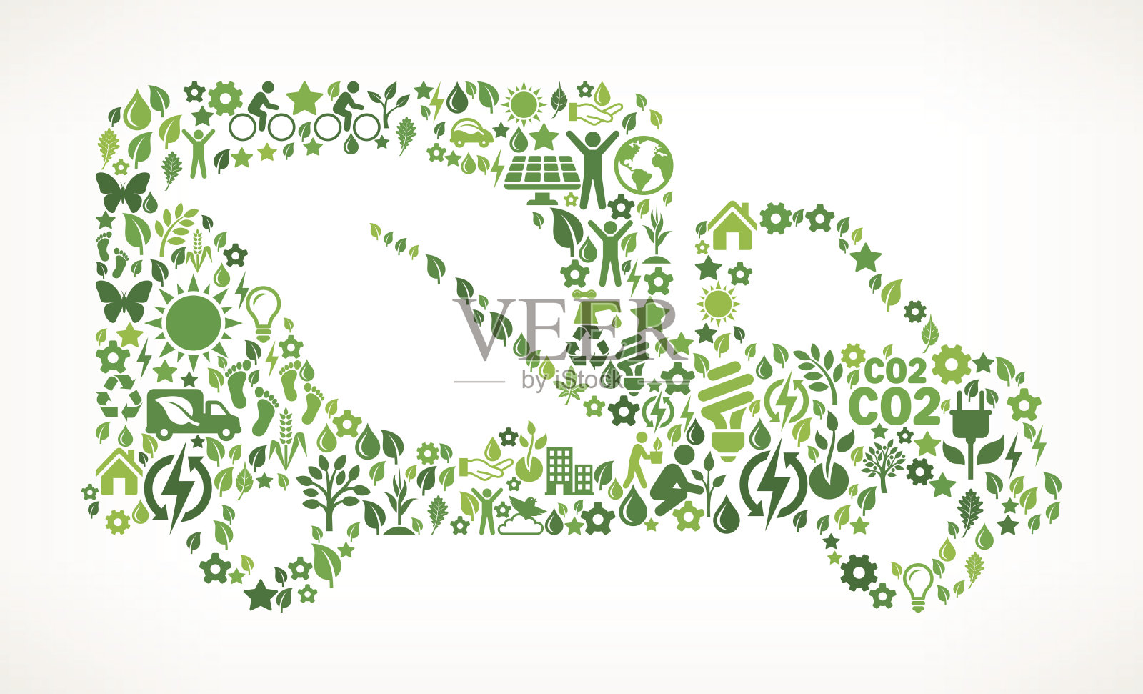 卡车环保与自然免版税矢量艺术图案插画图片素材