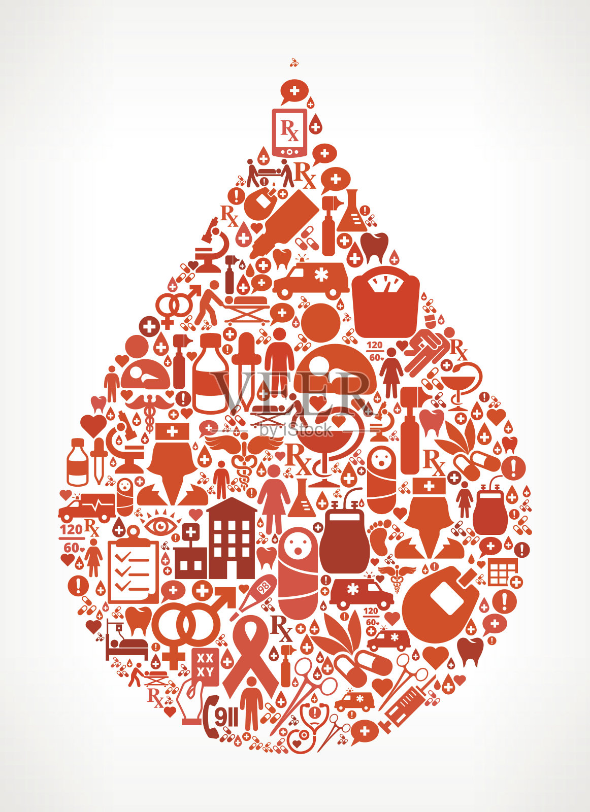 放下医疗保健和医疗无缝图标模式插画图片素材