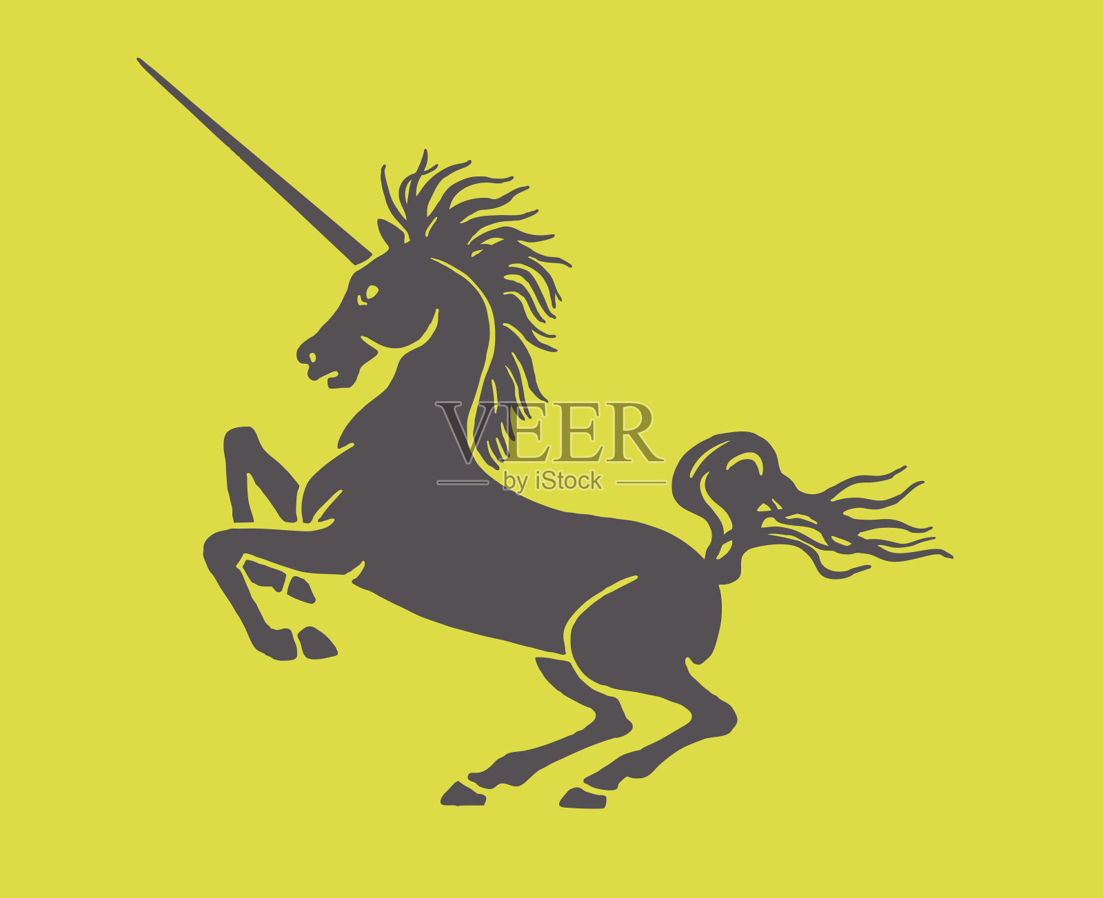 猖獗的独角兽插画图片素材