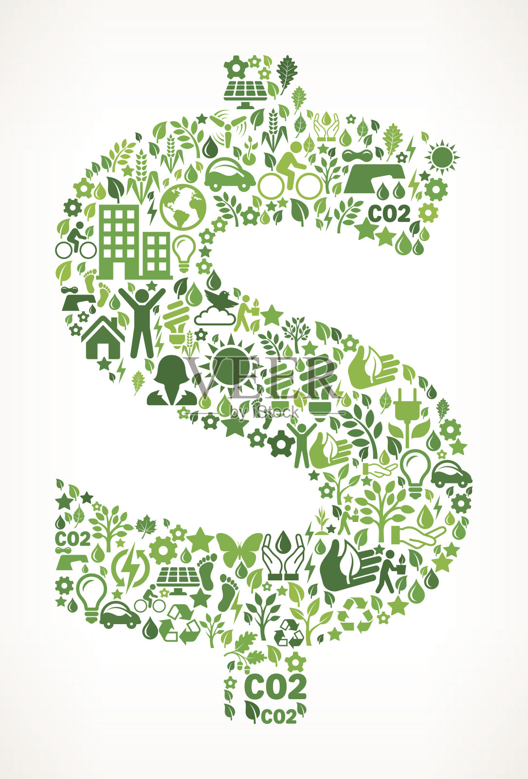 美元标志环境保护和自然界面图标模式插画图片素材