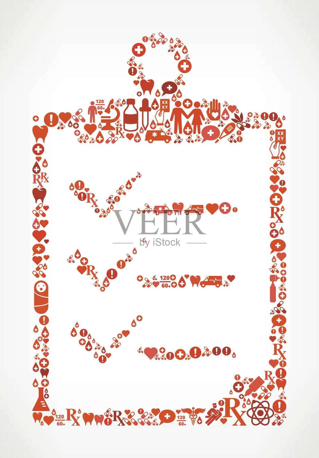 记事本医疗保健和医疗无缝图标模式插画图片素材