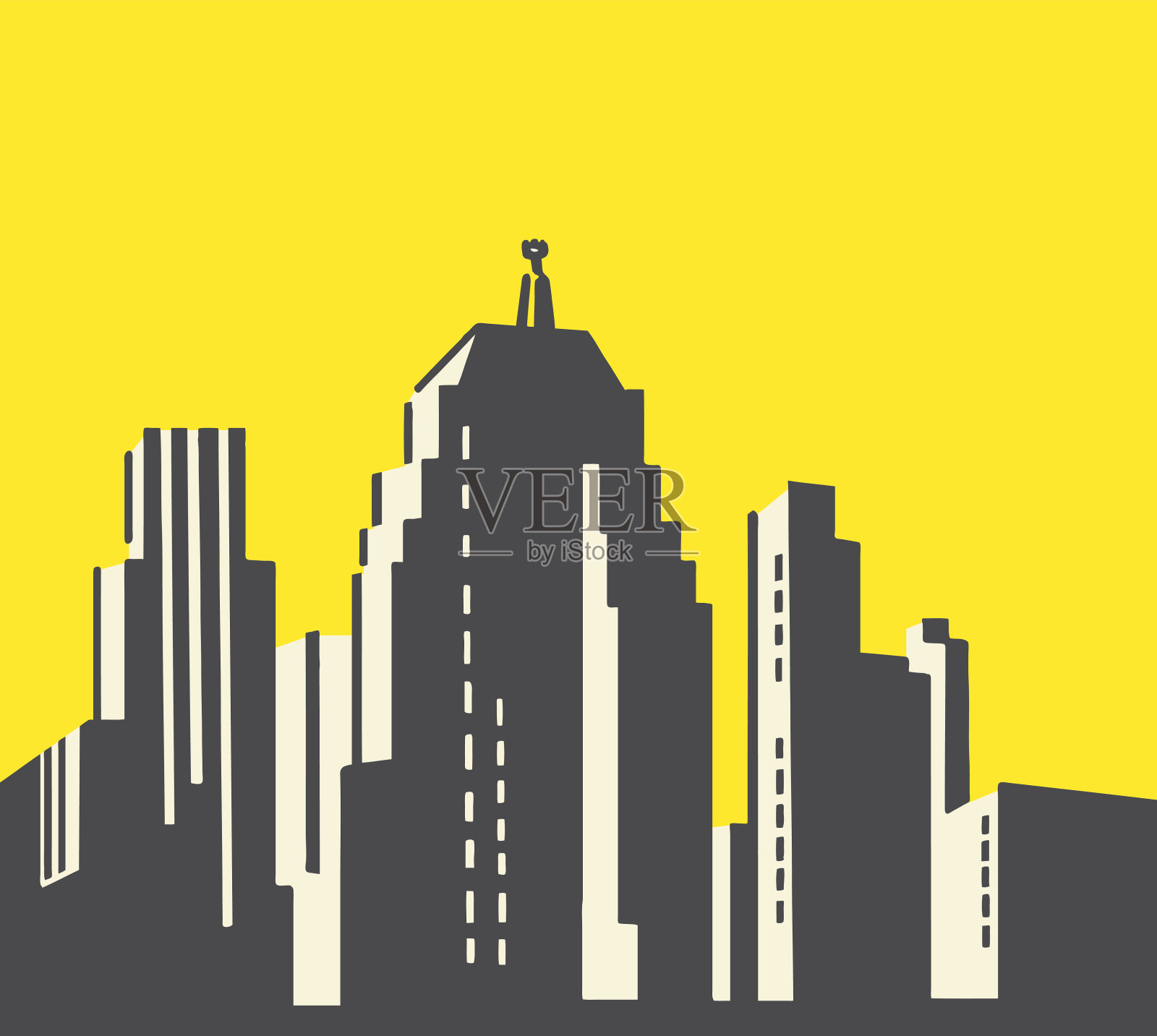 城市的天际线插画图片素材