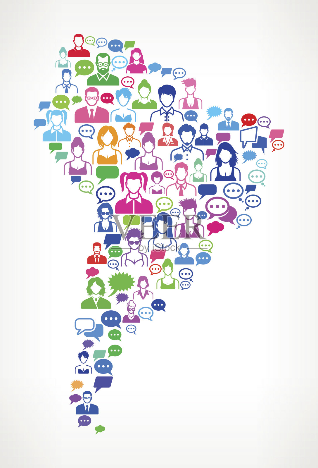 南美人民与通讯版税免费矢量艺术模式插画图片素材