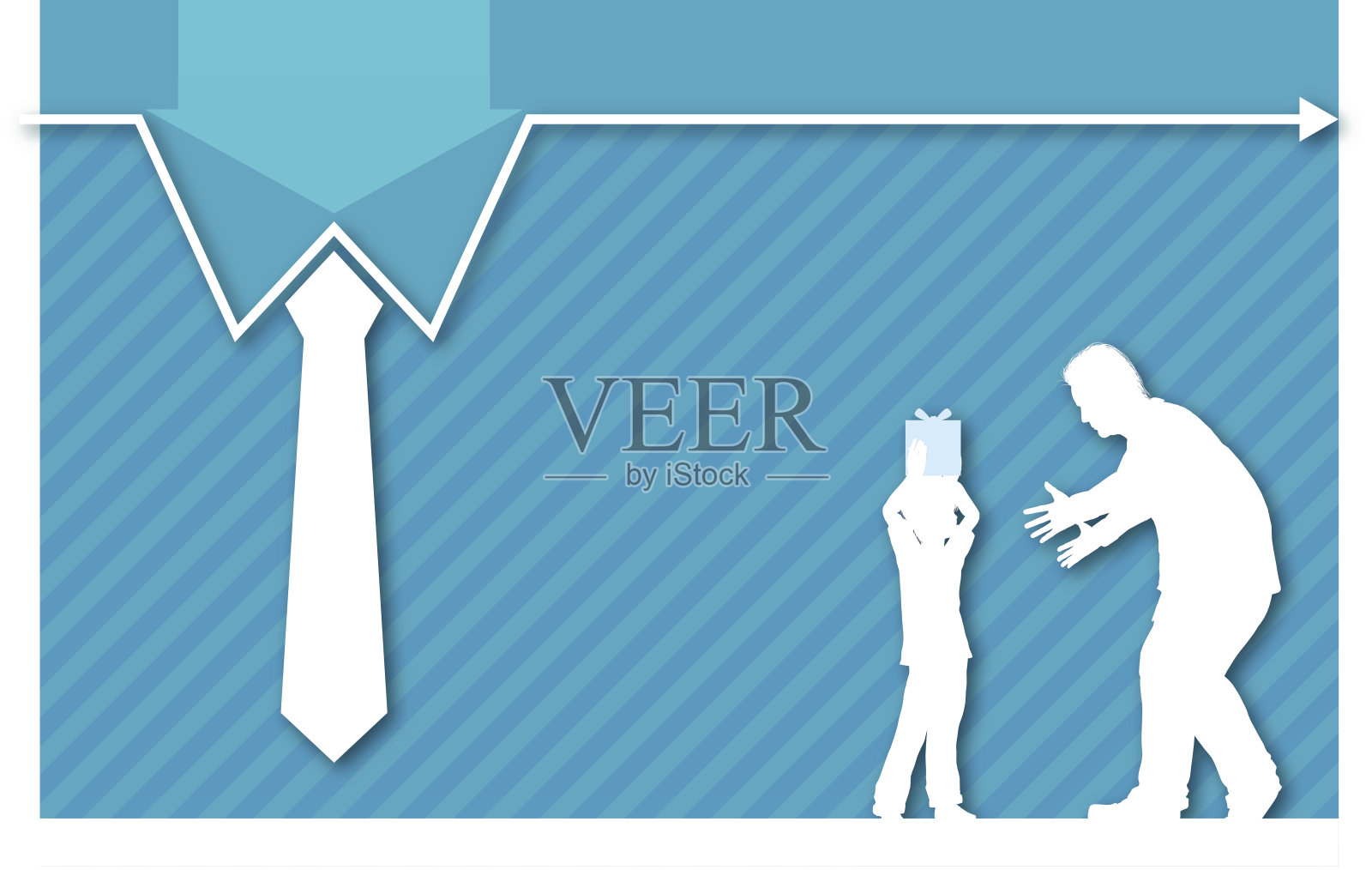 父亲节的背景[父子剪影]插画图片素材