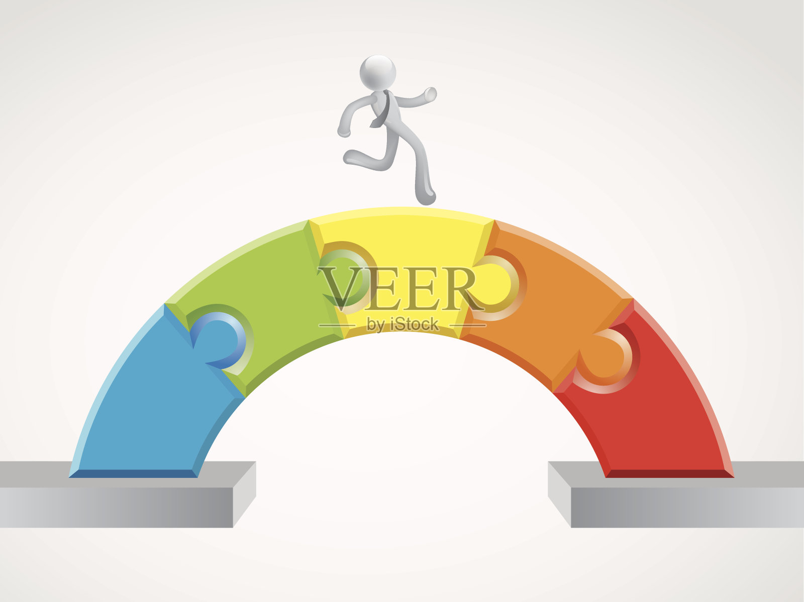 在谜桥上奔跑插画图片素材