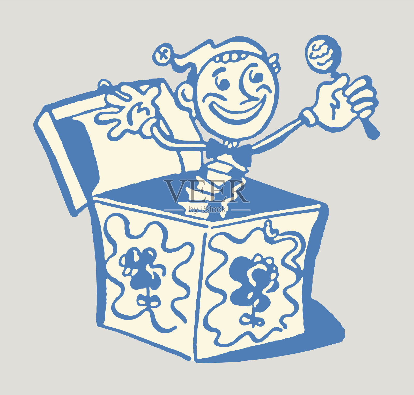 杰克- ? ?在盒子里插画图片素材