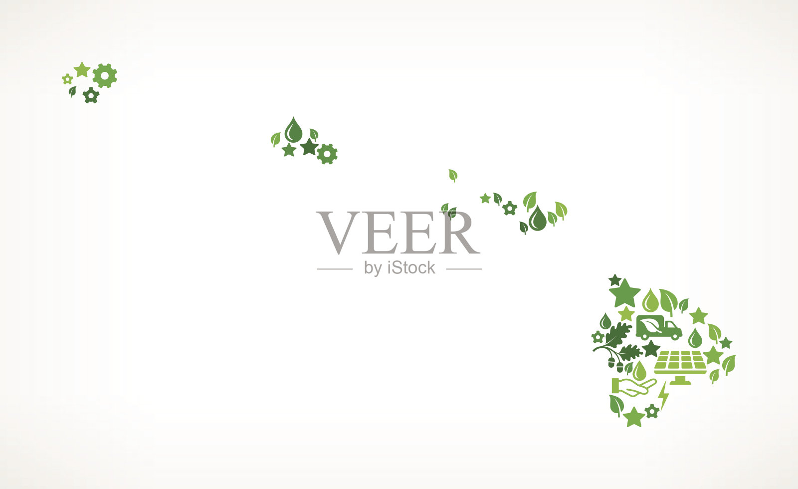 夏威夷州立大学关于绿色环境保护和自然图标模式插画图片素材