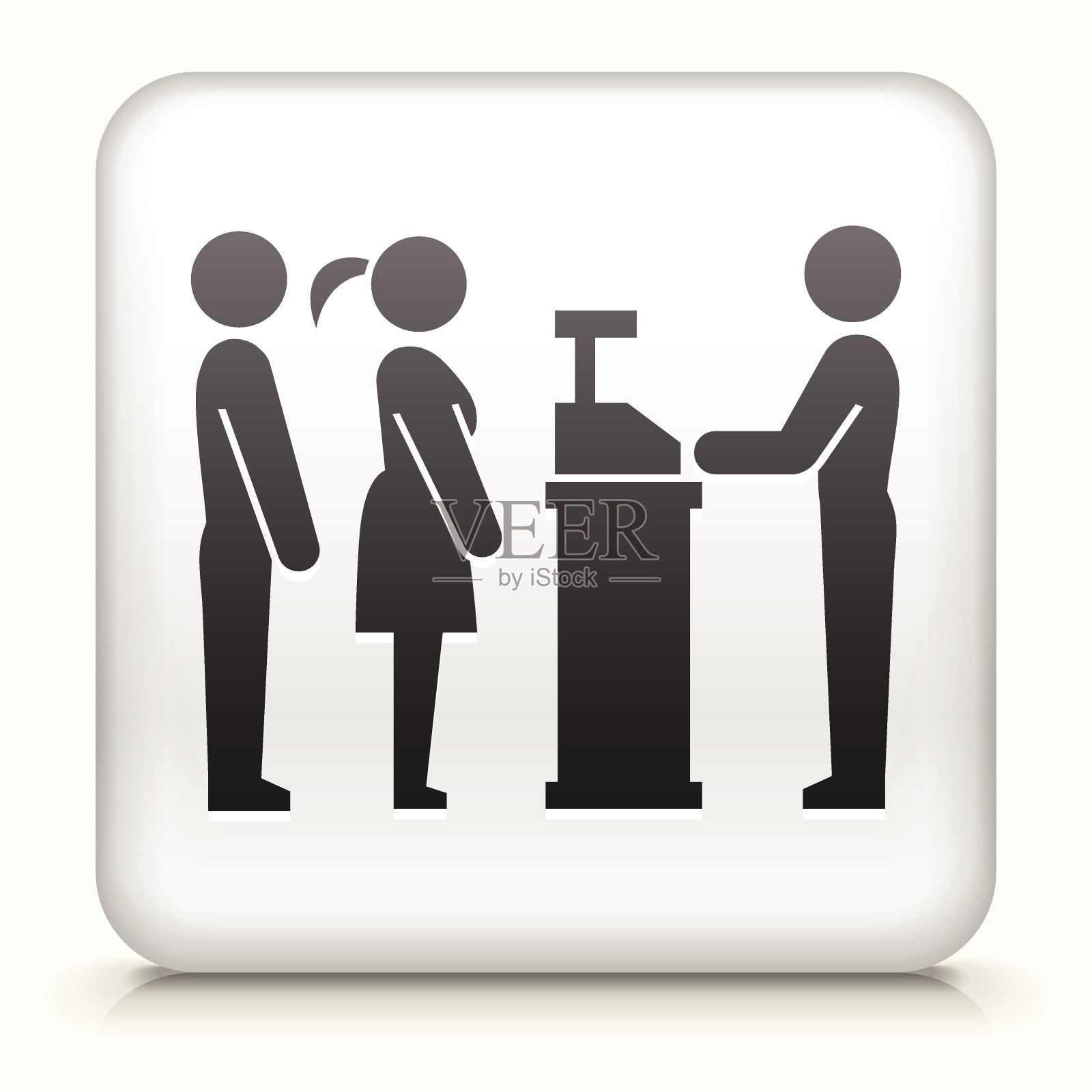 方形按钮与订购线插画图片素材