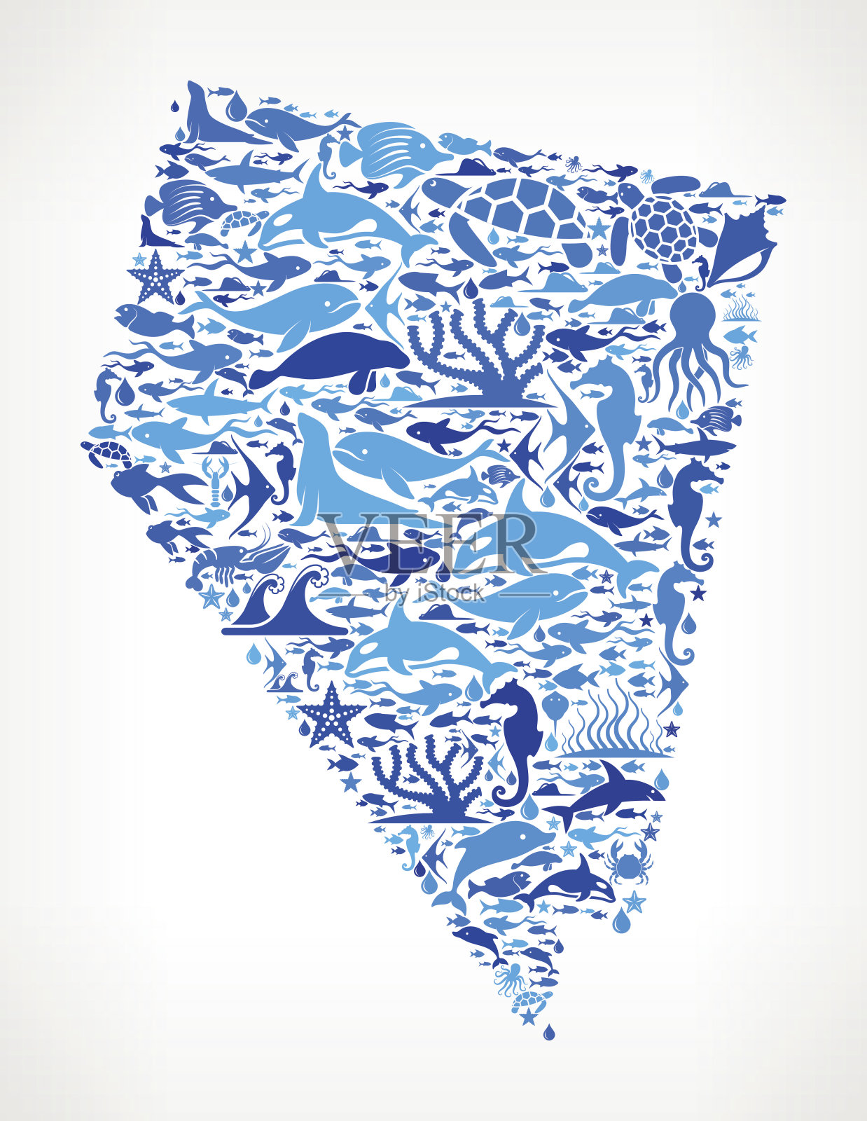 内华达海洋海洋生命蓝色图标图案插画图片素材