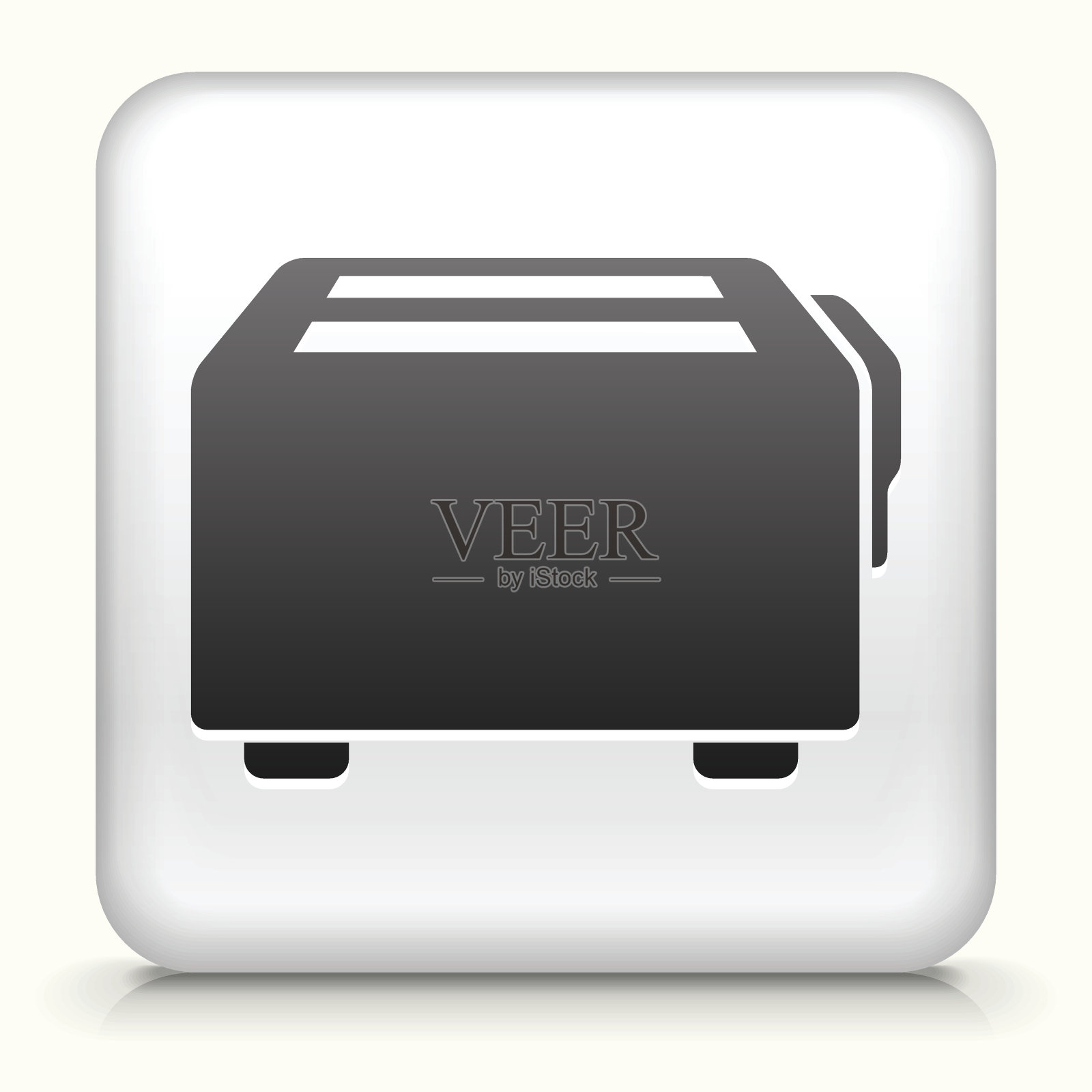 方形按钮与烤面包机版税免费矢量艺术插画图片素材