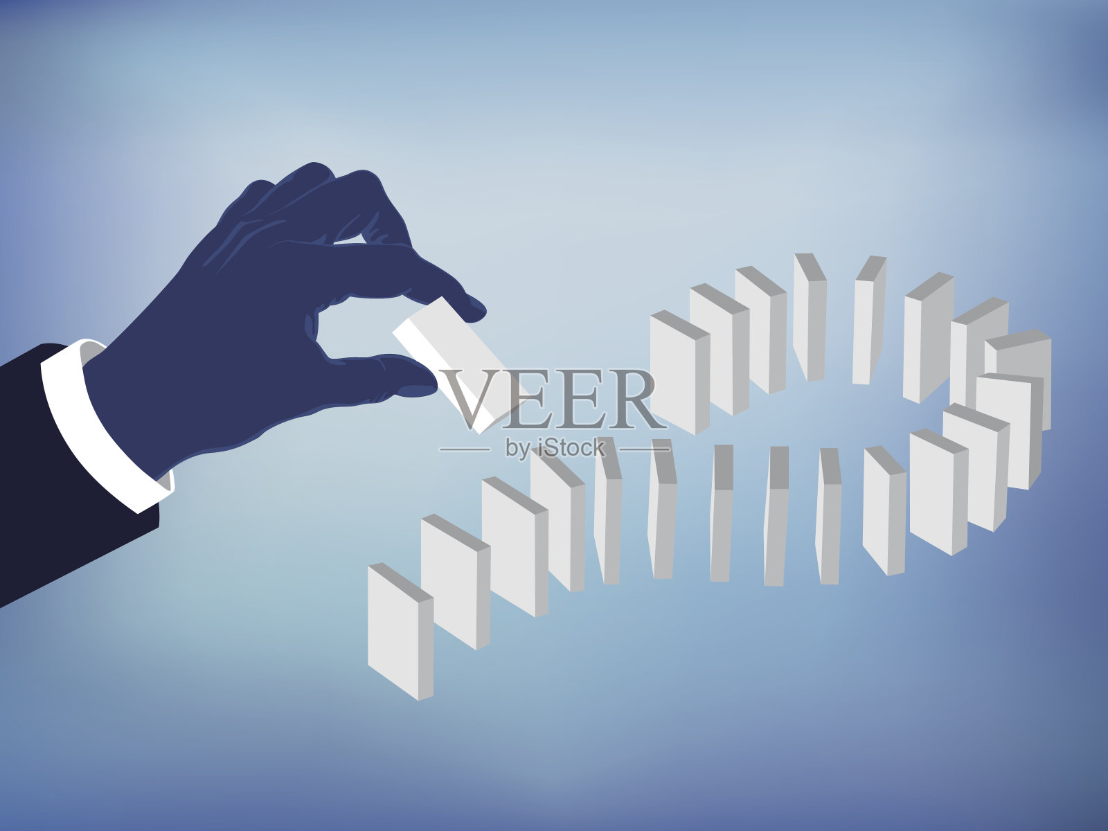 多米诺骨牌效应插画图片素材