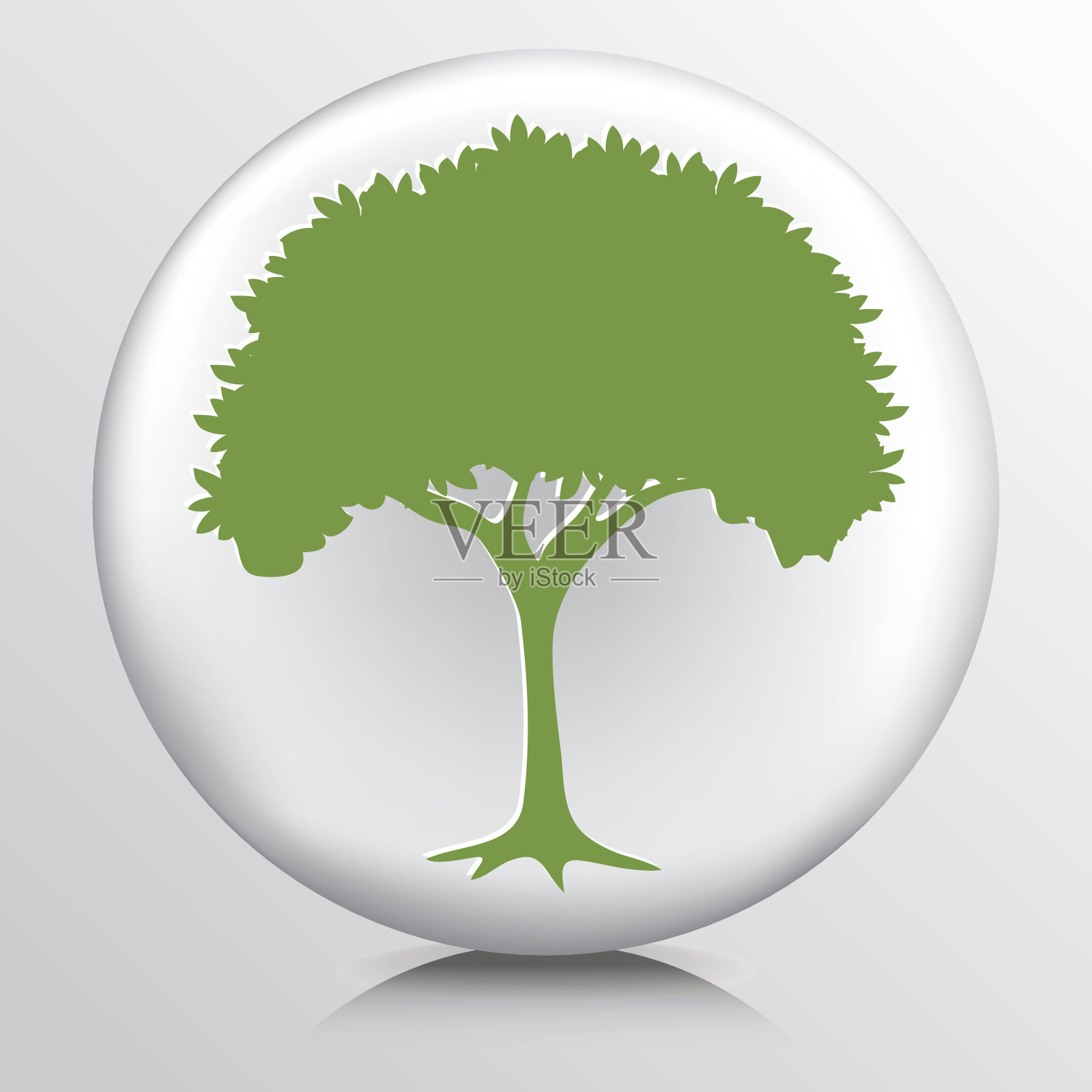 带树的圆形环境图标设计元素图片