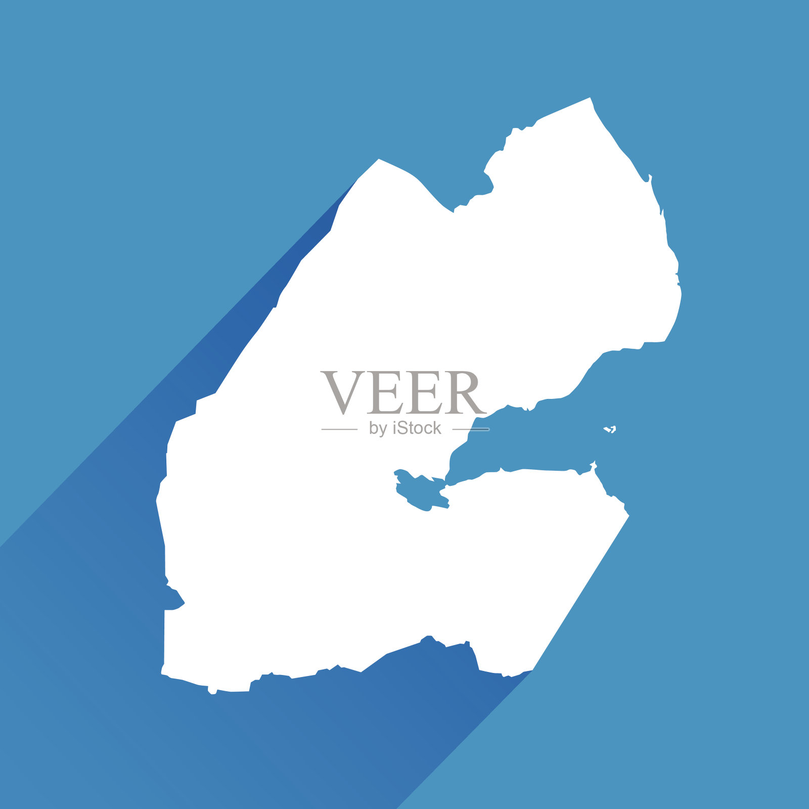 蓝色吉布提地图图标插画图片素材